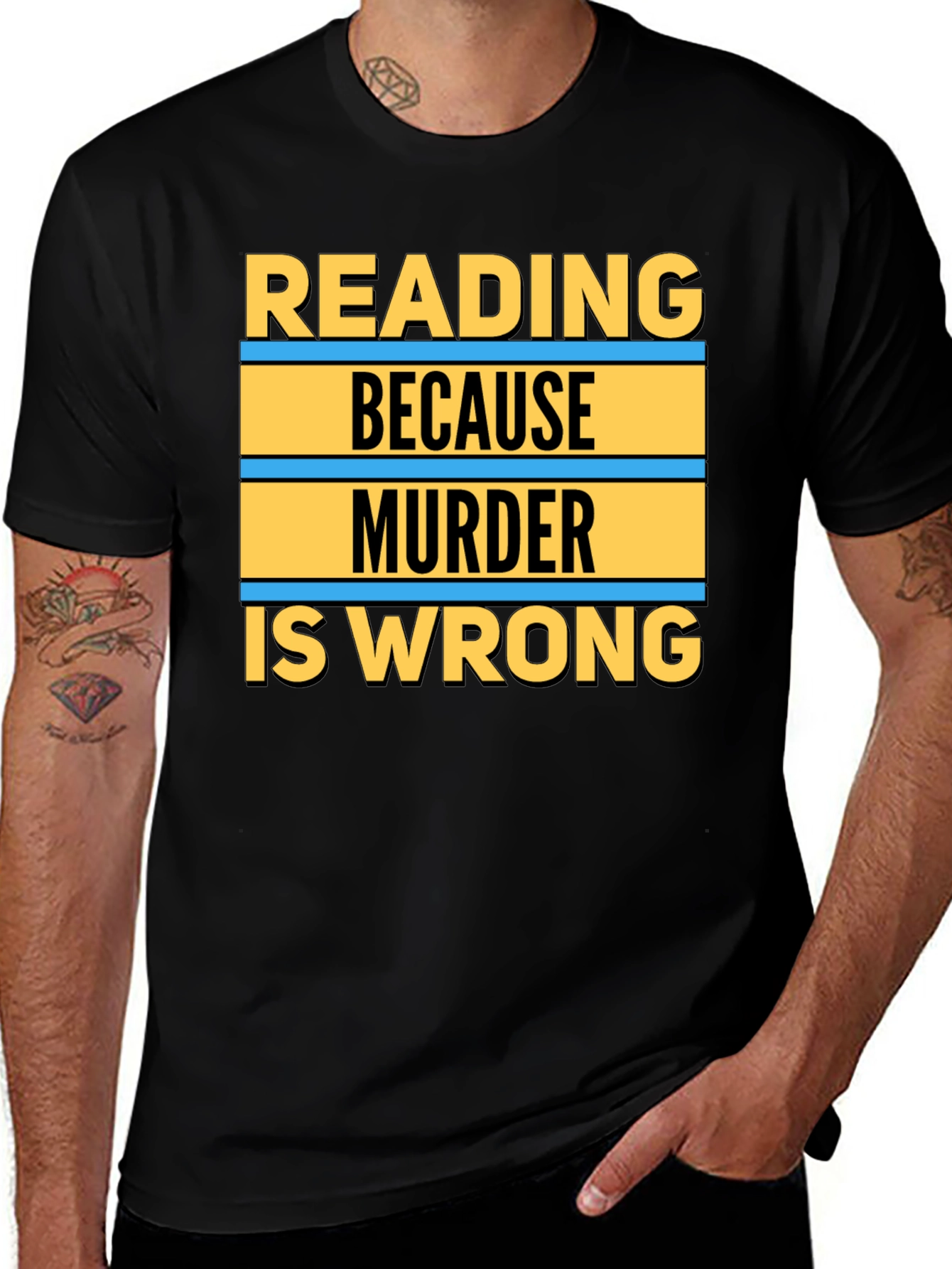 Variant 17 of Reading Because Murder Is Wrong Graphic Tee