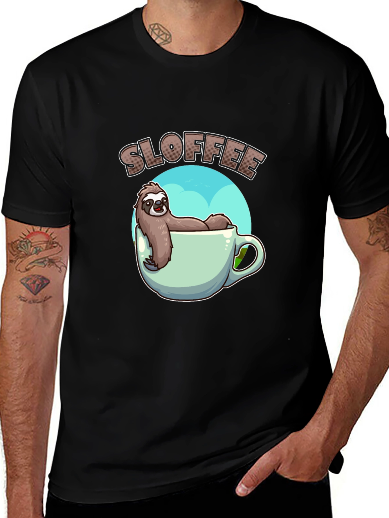 Variant 11 of Sloth Coffee Funny T-Shirt