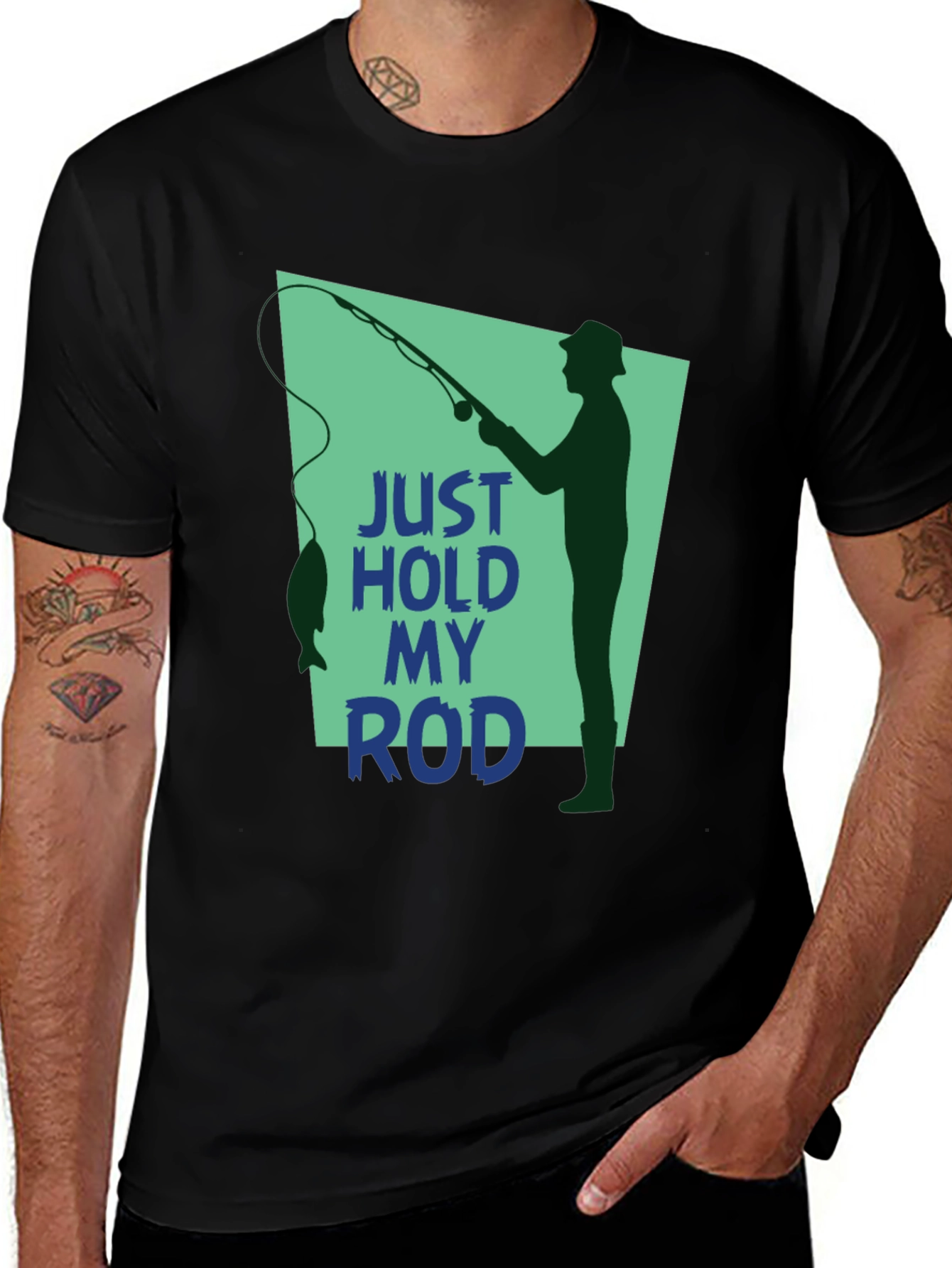 Variant 17 of Just Hold My Rod Fishing Graphic T-Shirt