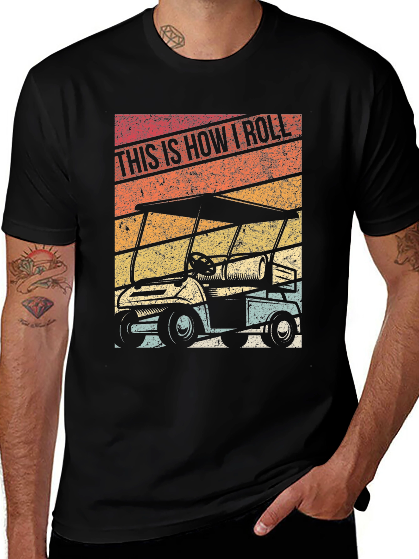 Variant 5 of This Is How I Roll Golf Cart Graphic Tee