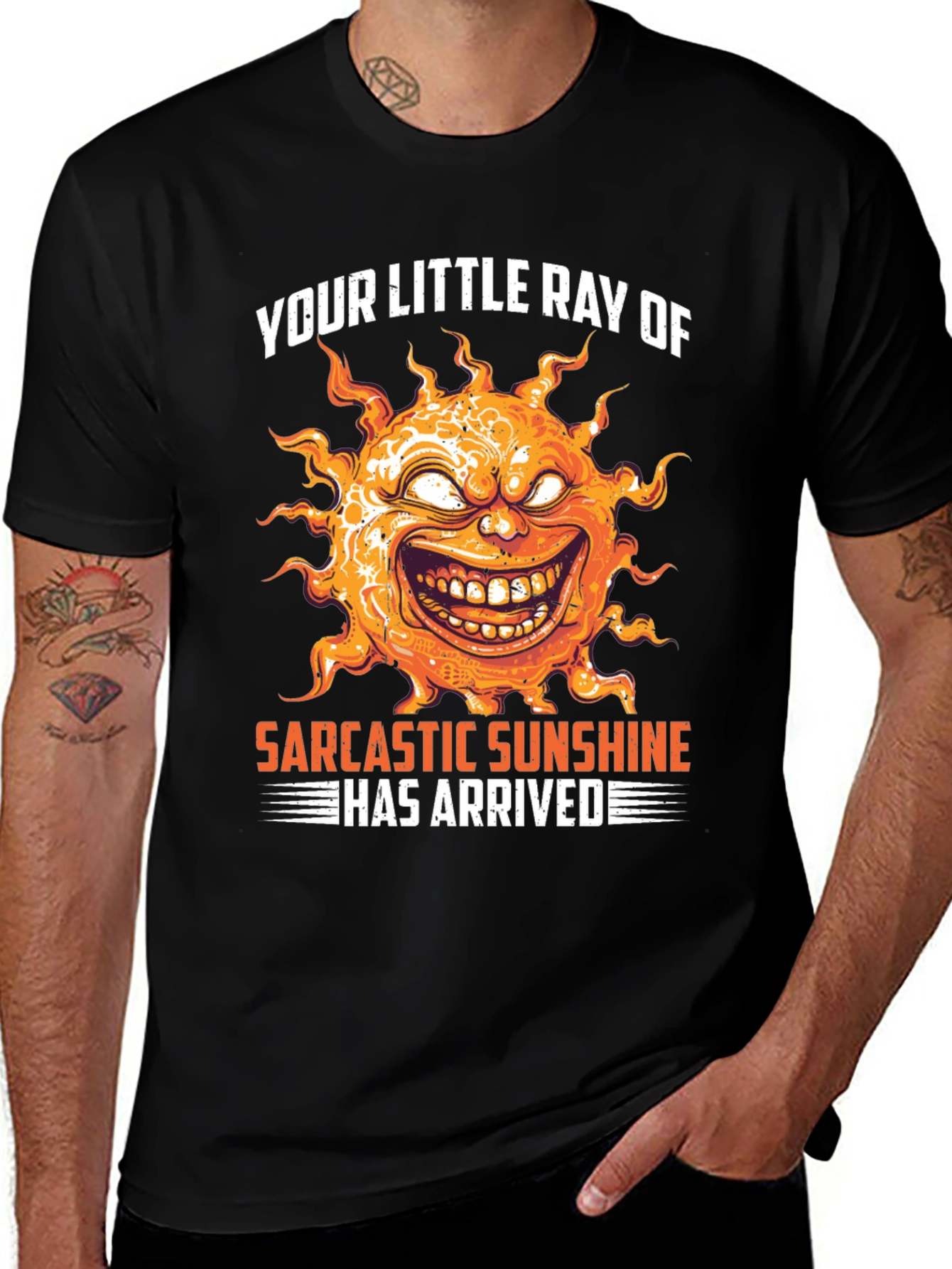 Variant 7 of Sarcastic Sunshine Graphic T-Shirt - Unisex Black Tee