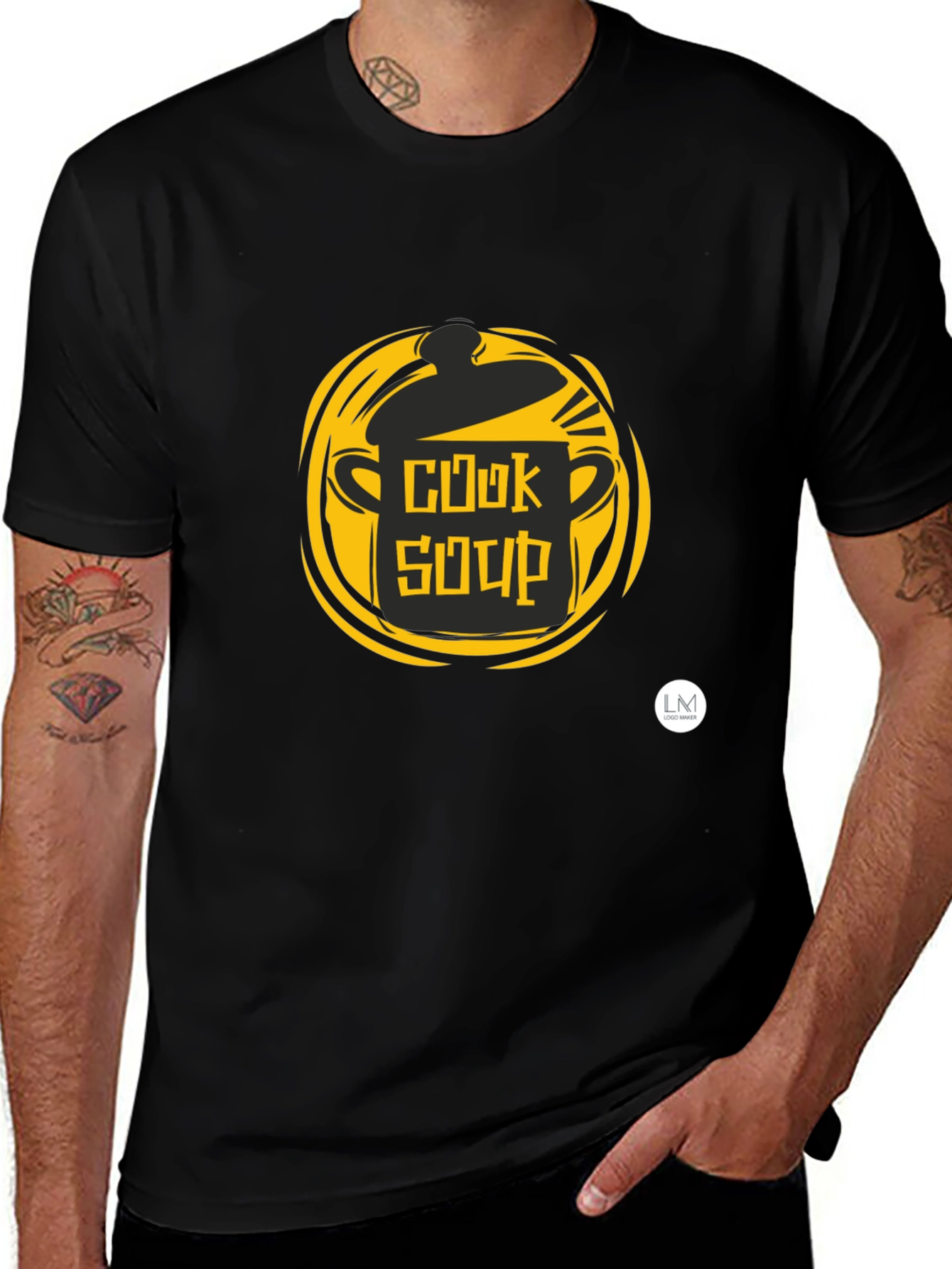 Variant 28 of Cook Soup Black T-Shirt - Fun Kitchen Apparel