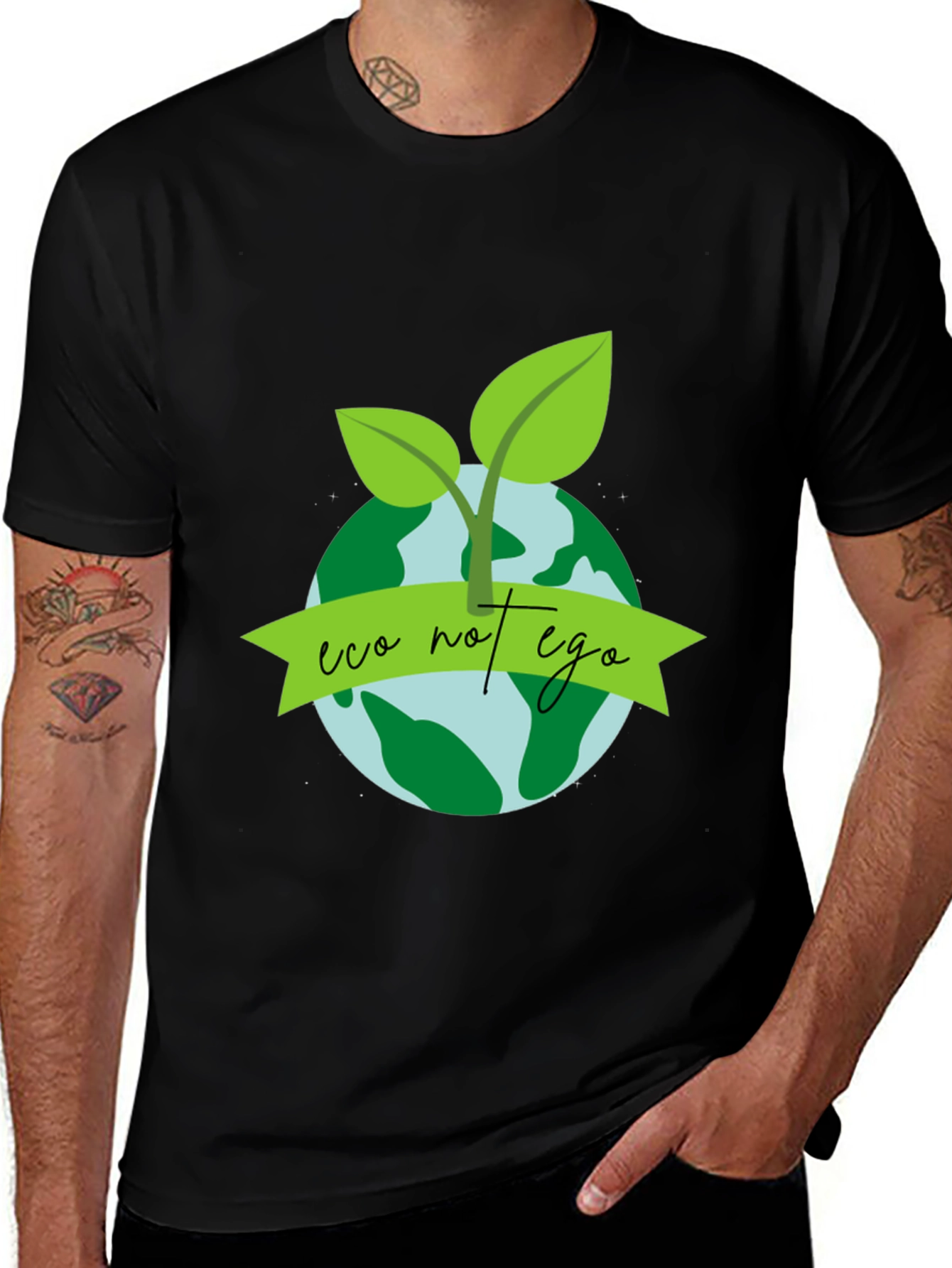 Eco Not Ego Graphic Tee - Earth Conscious Design