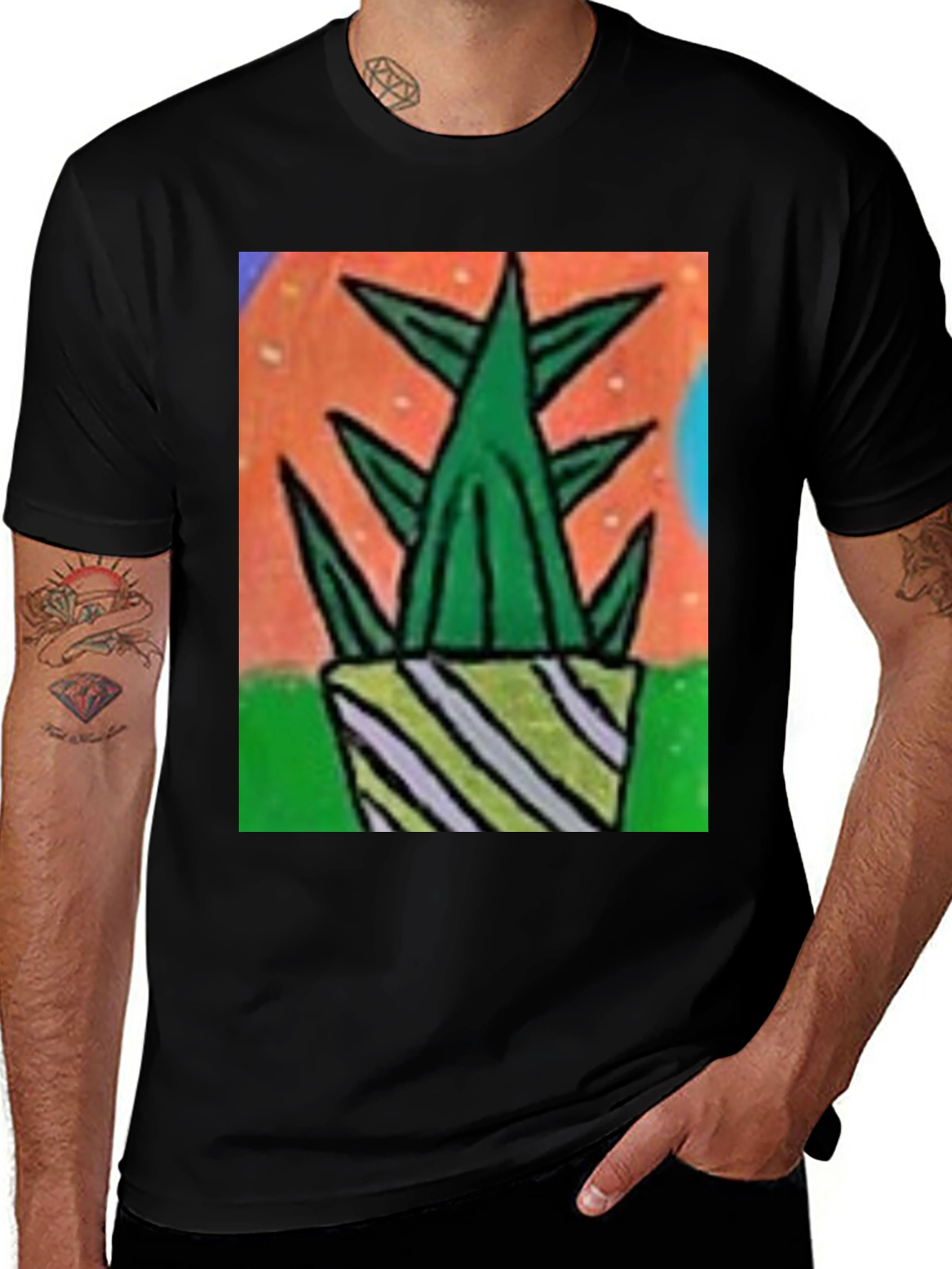Variant 12 of Abstract Cactus Potted T-Shirt