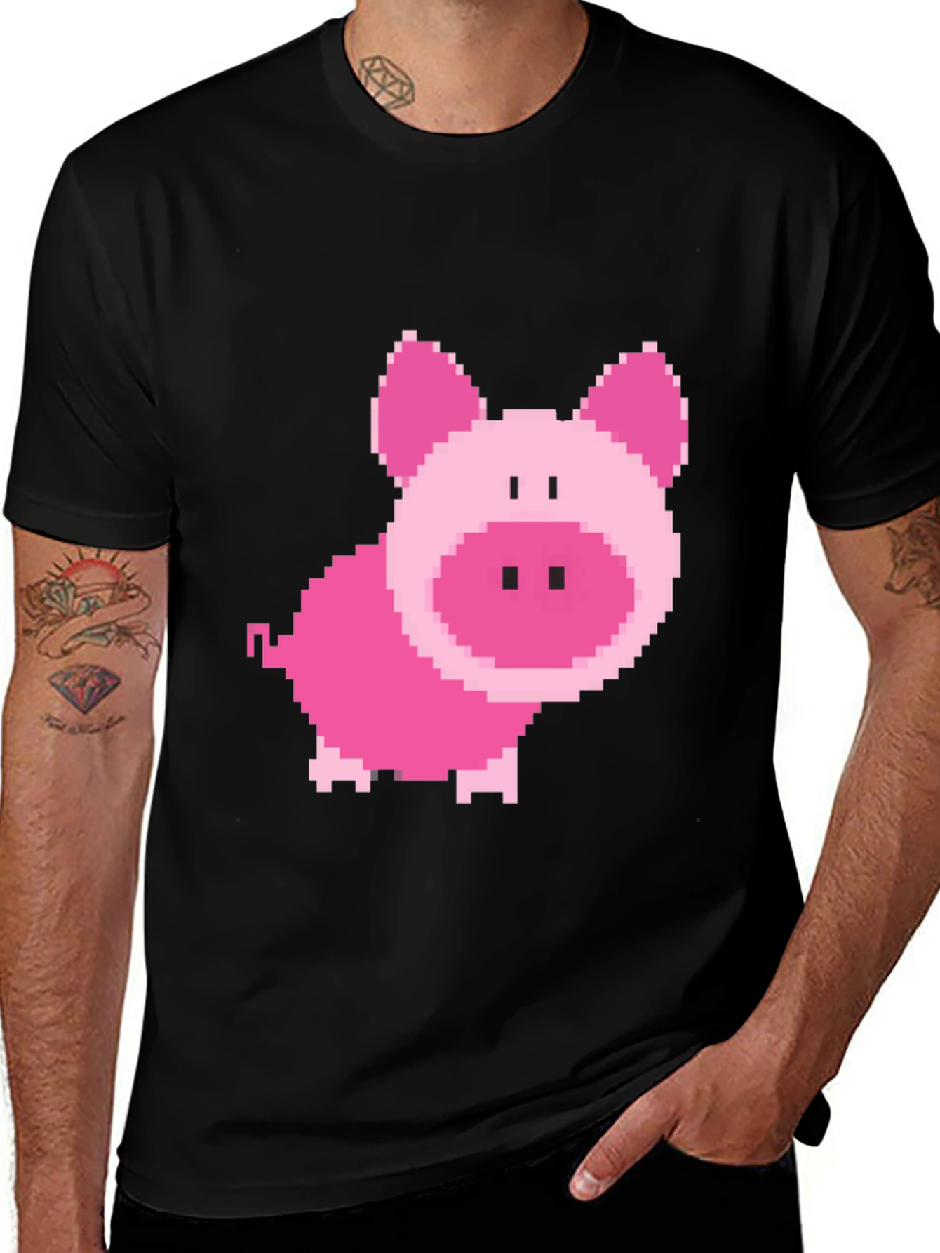 Variant 9 of Pixel Pig Tee - Retro Style Graphic Print