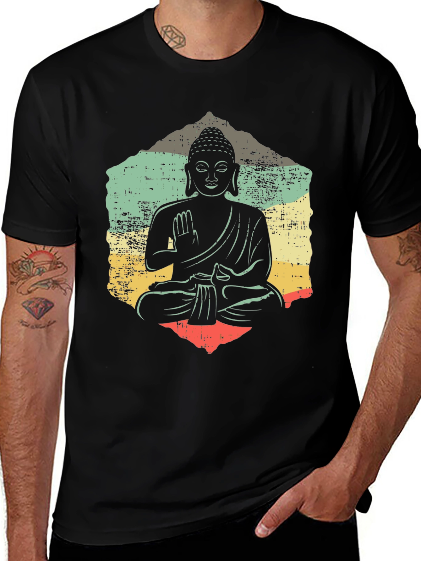 Buddha Graphic Tee - Retro Meditation Shirt