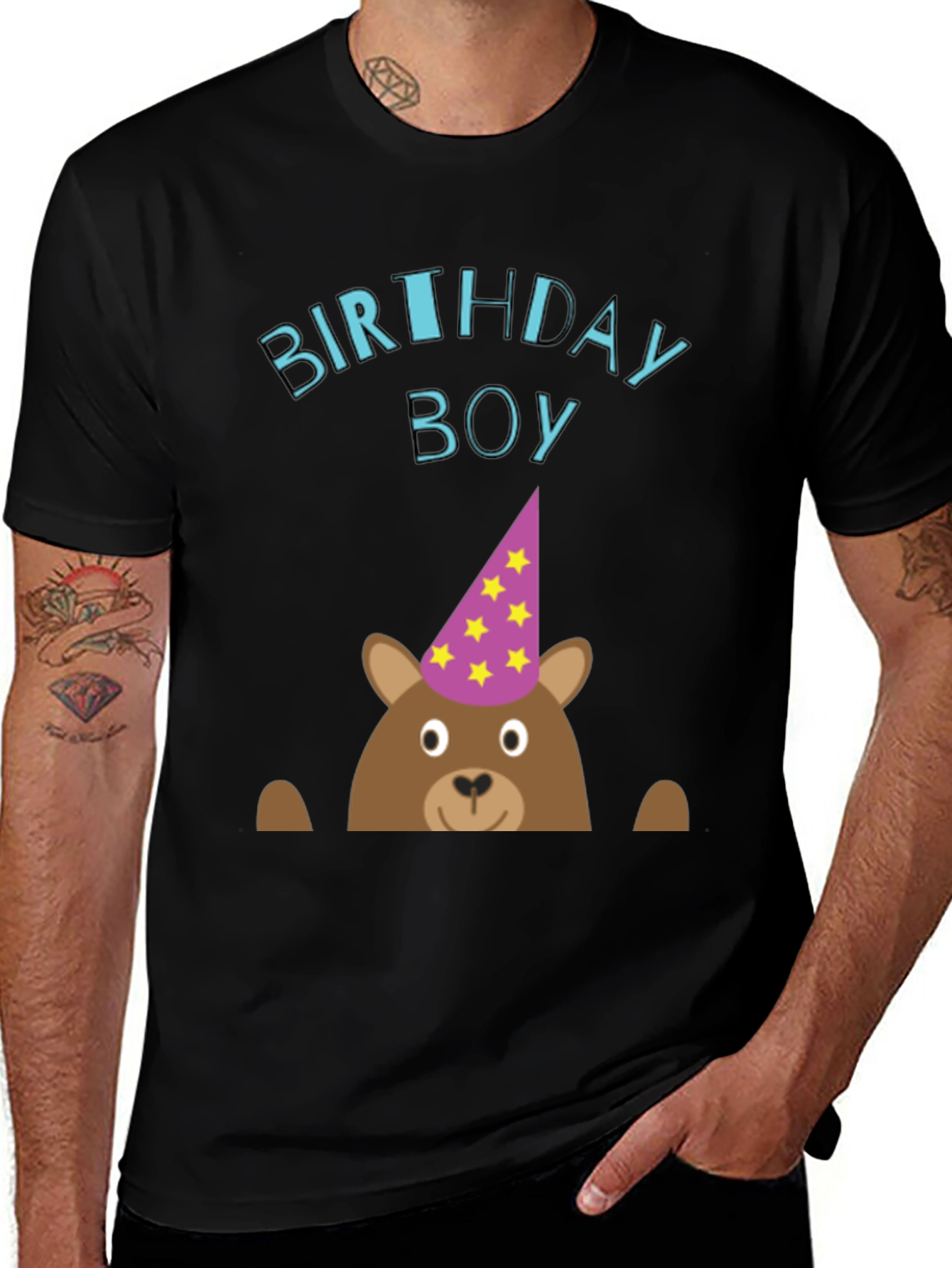 Variant 9 of Birthday Boy Bear Graphic Tee - Cute Celebration T-Shirt