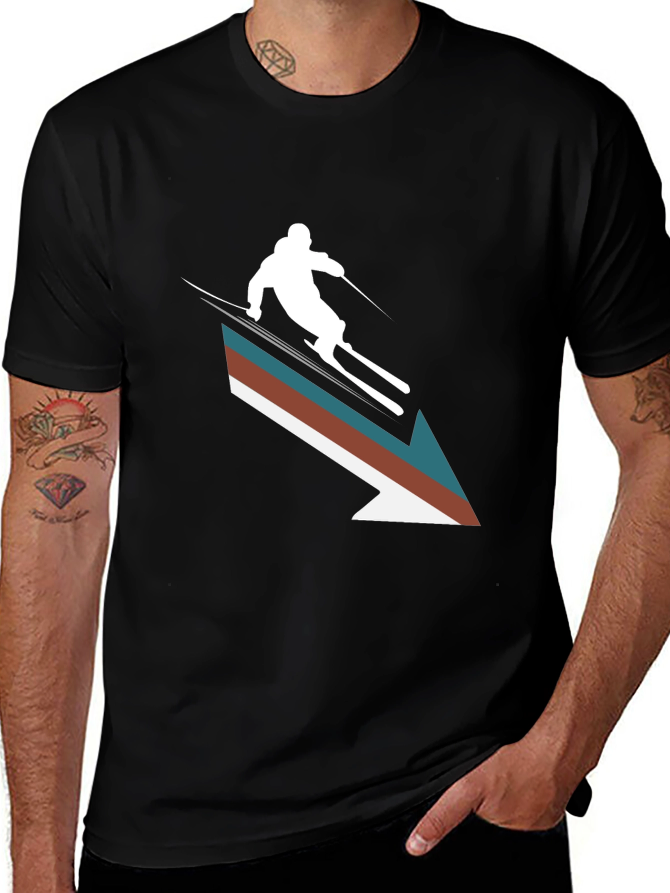 Variant 30 of Retro Ski Arrow T-Shirt - Stylish Winter Apparel