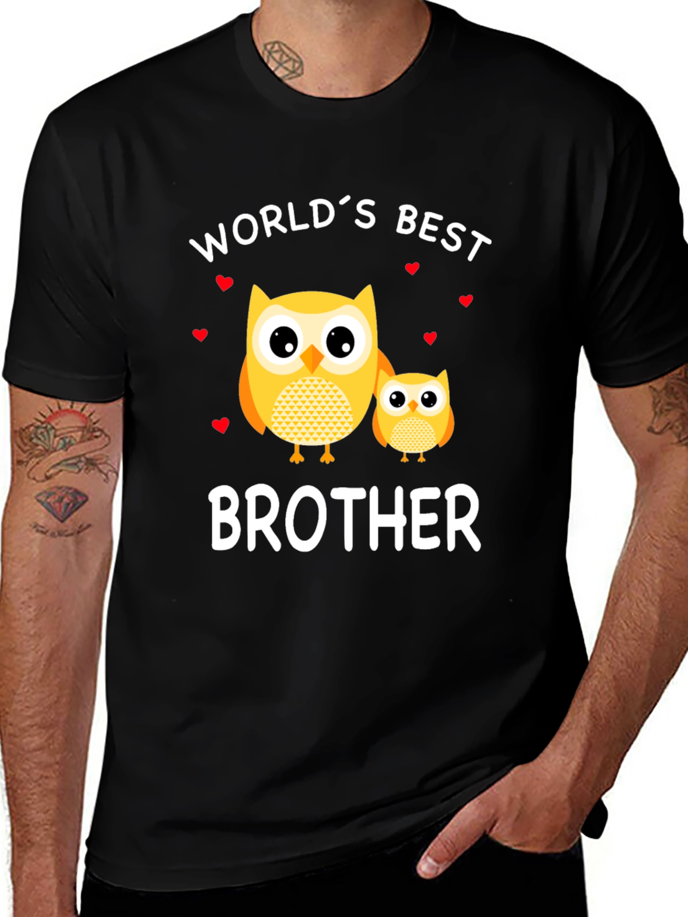 Variant 4 of World's Best Brother Owl Graphic T-Shirt