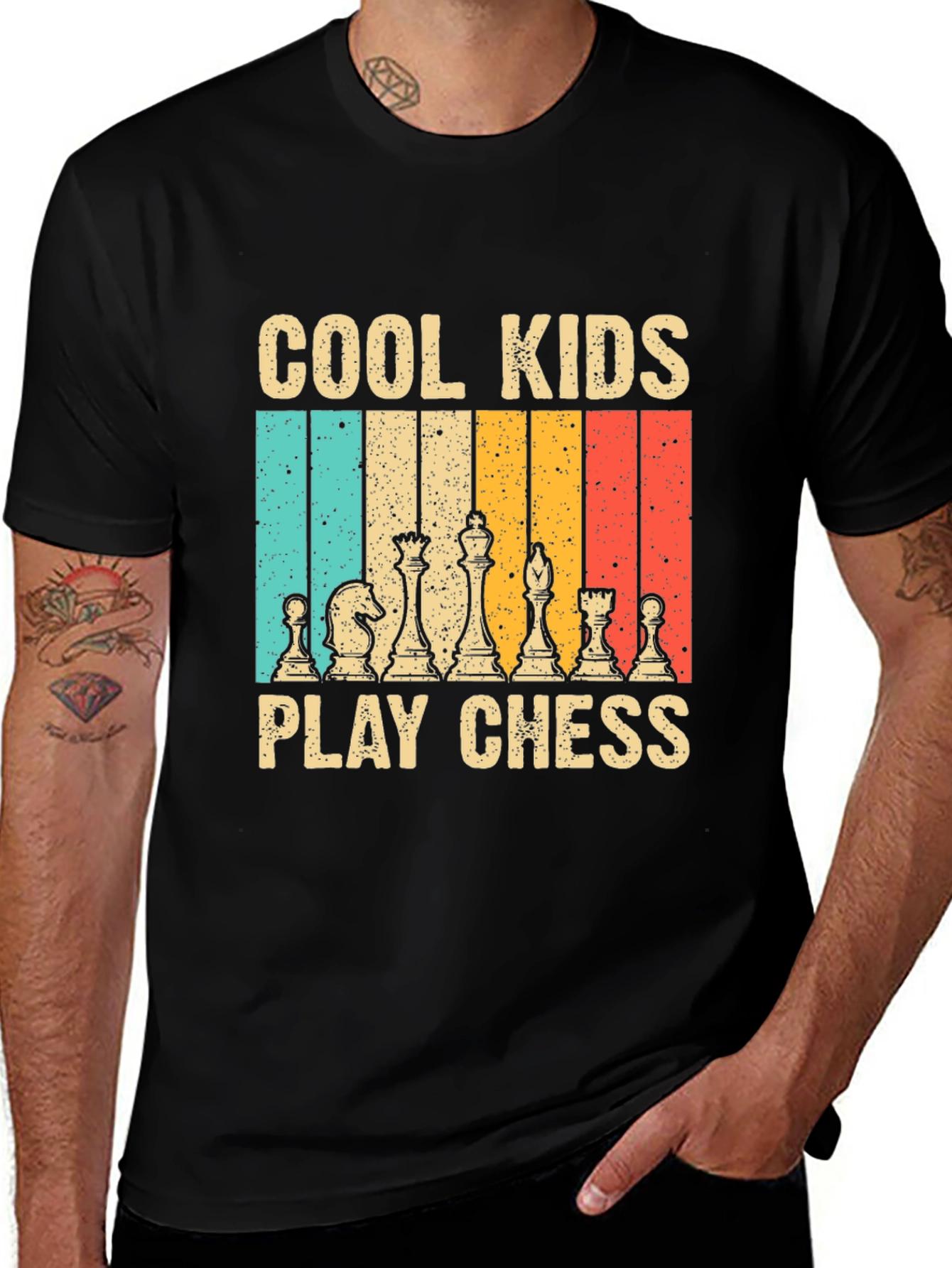 Variant 8 of Cool Kids Play Chess Graphic Tee - Chess Lover Gift