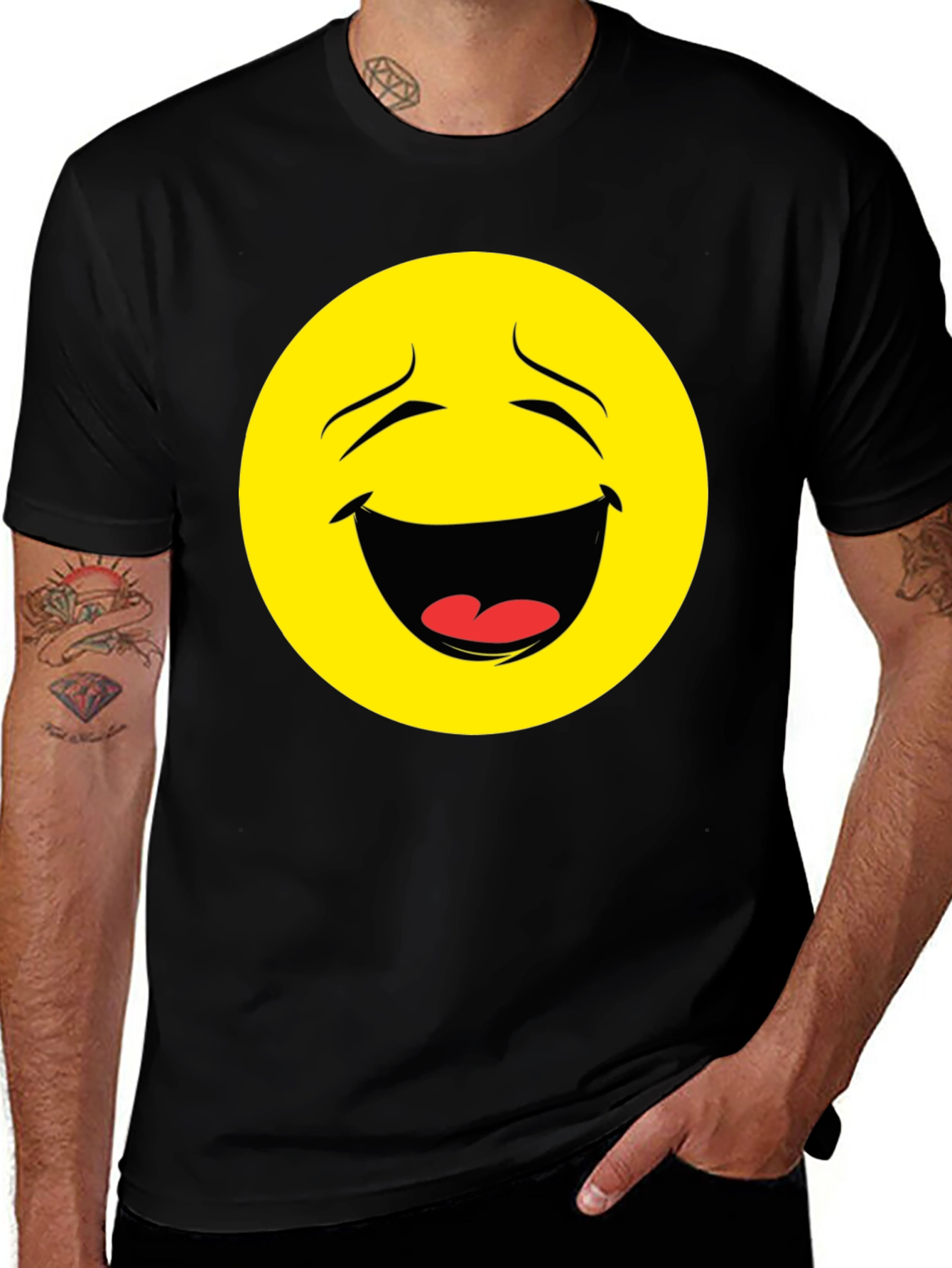 Laughing Emoji Graphic T-Shirt - Black
