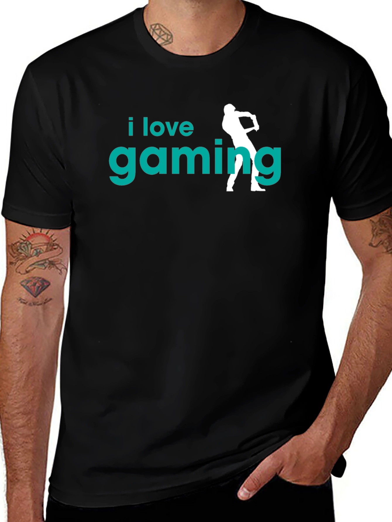 Variant 8 of I Love Gaming Black T-Shirt