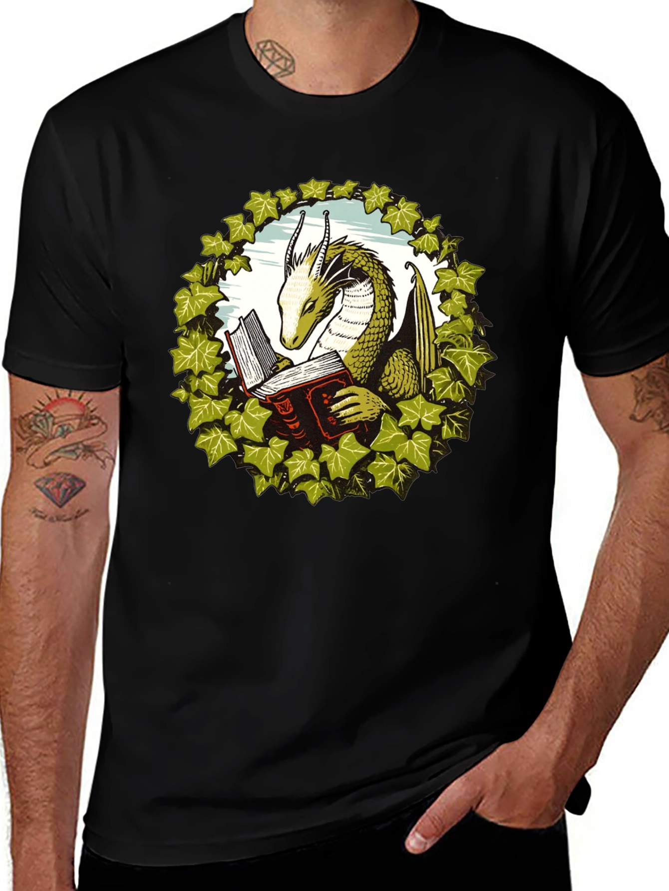 Dragon Reading Book T-Shirt