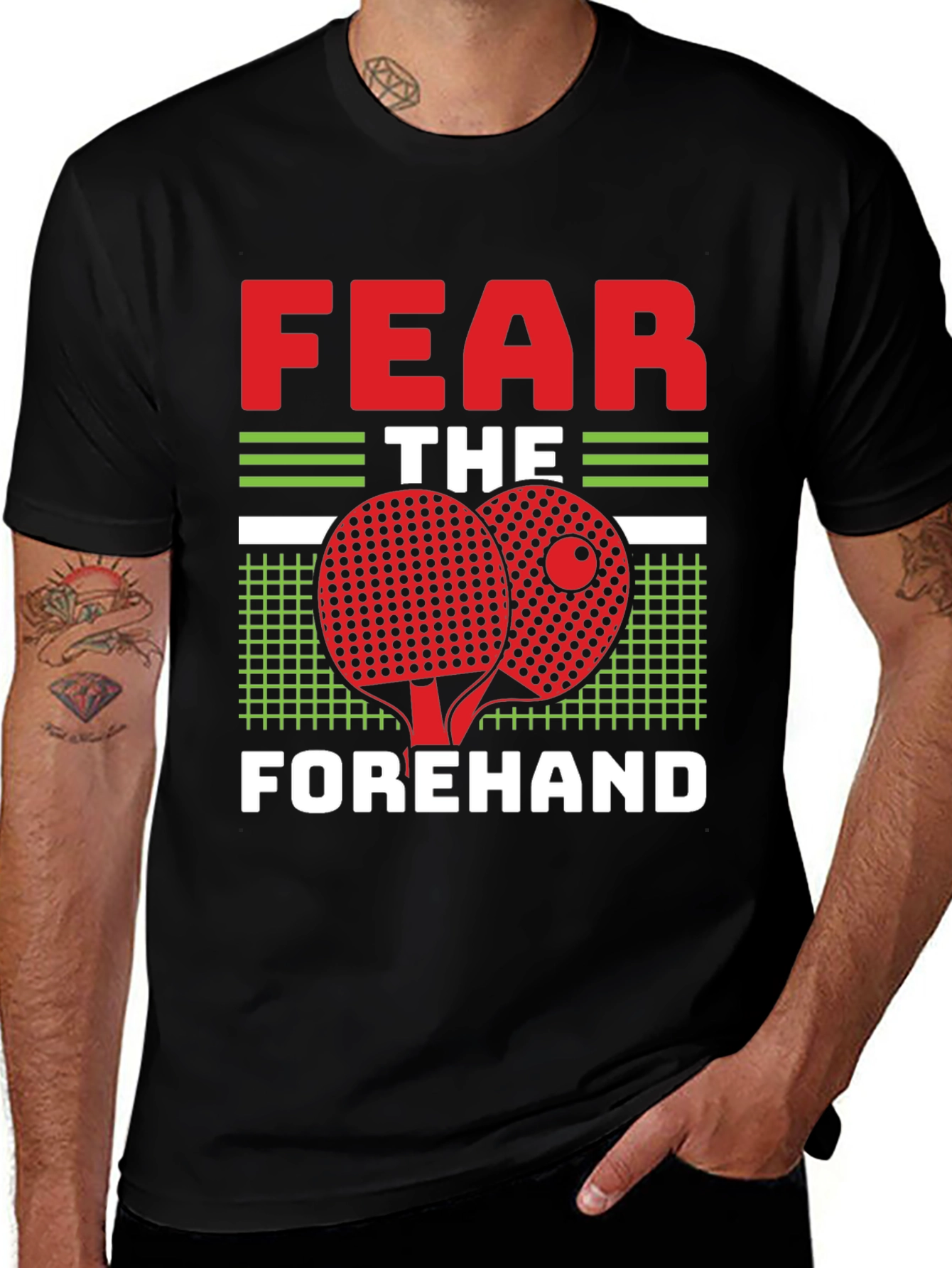 Variant 9 of Fear the Forehand Table Tennis T-Shirt