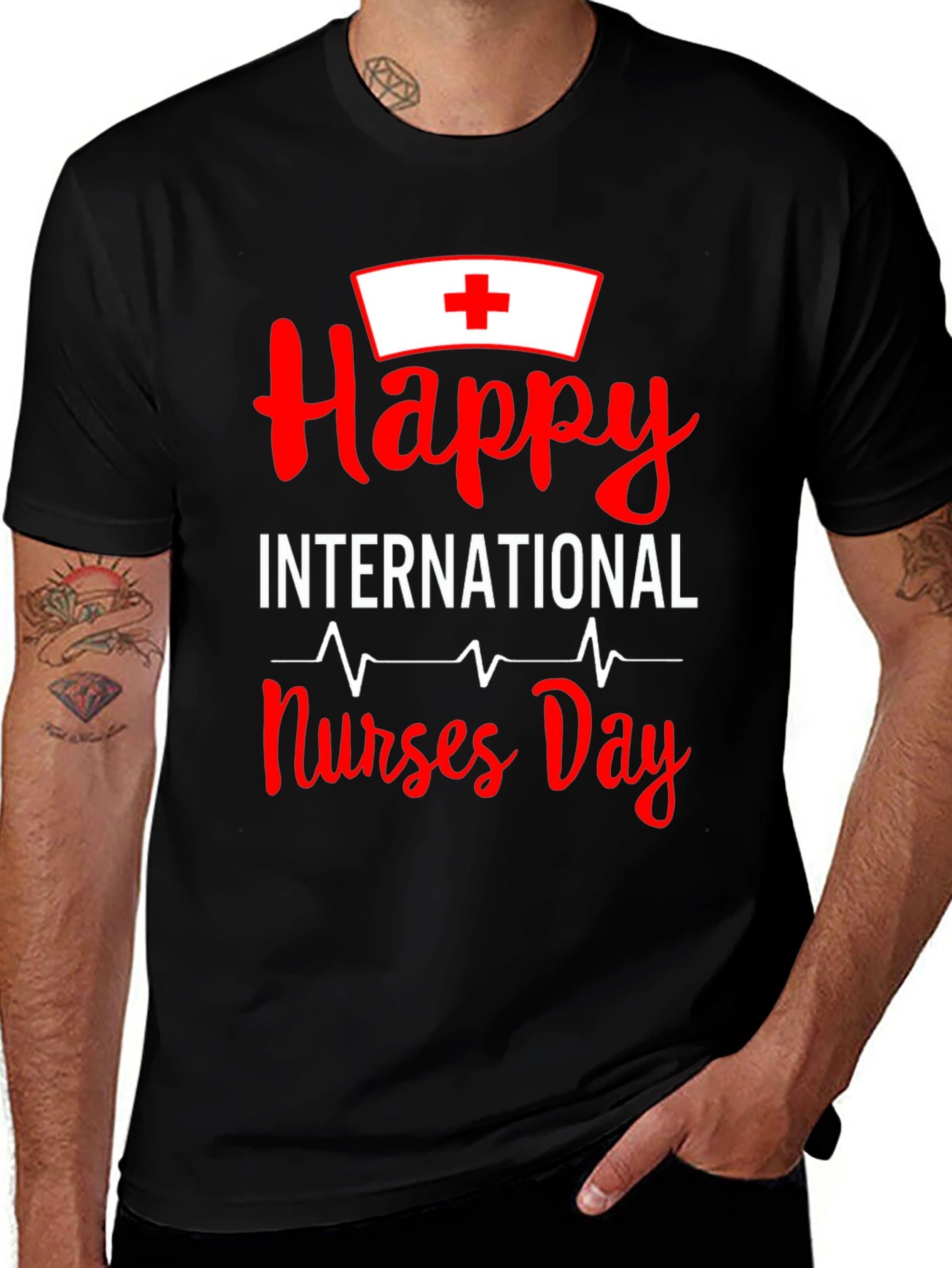 Happy International Nurses Day Black T-Shirt