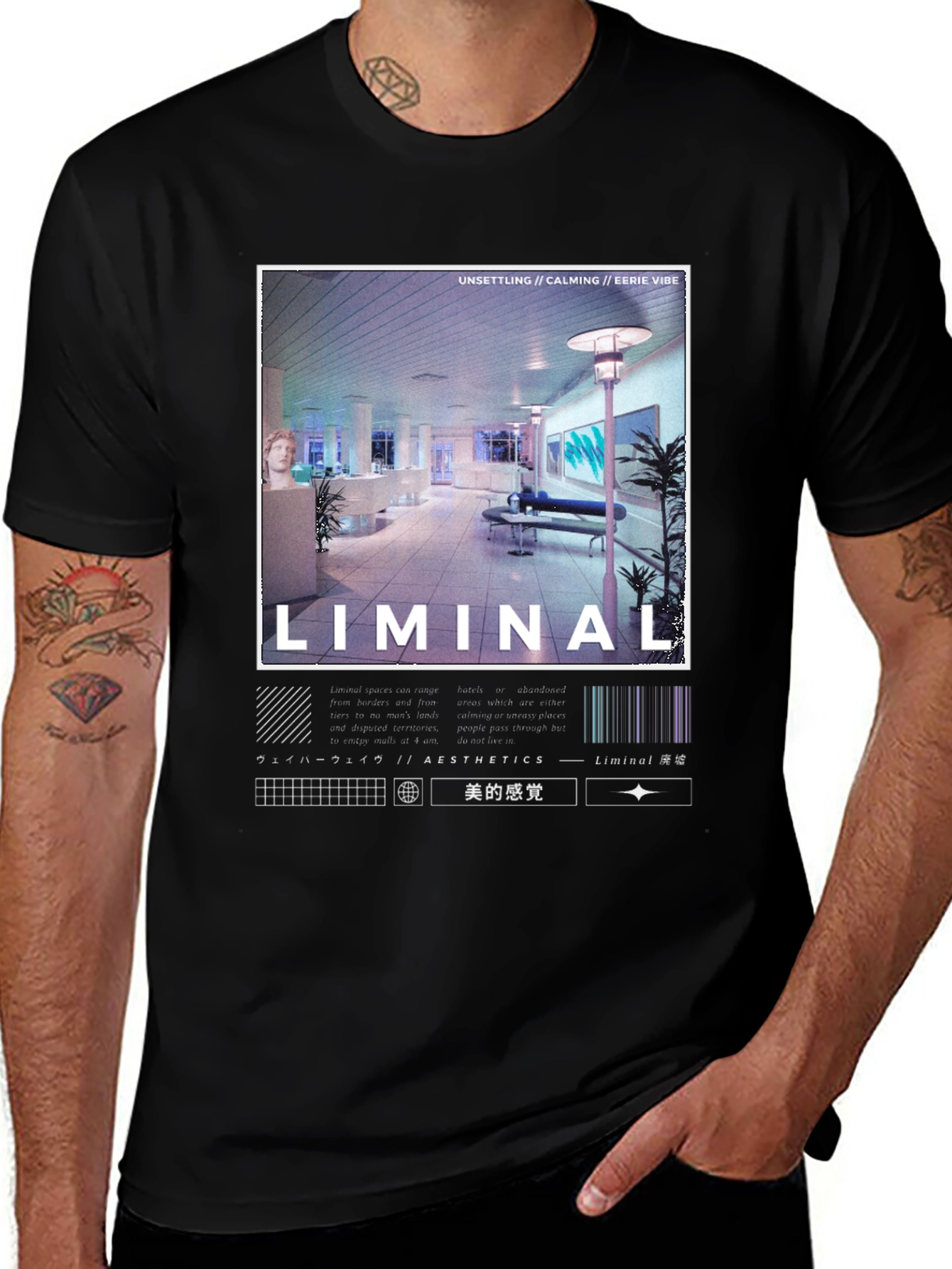 Liminal Aesthetics Graphic T-Shirt - Vaporwave Style