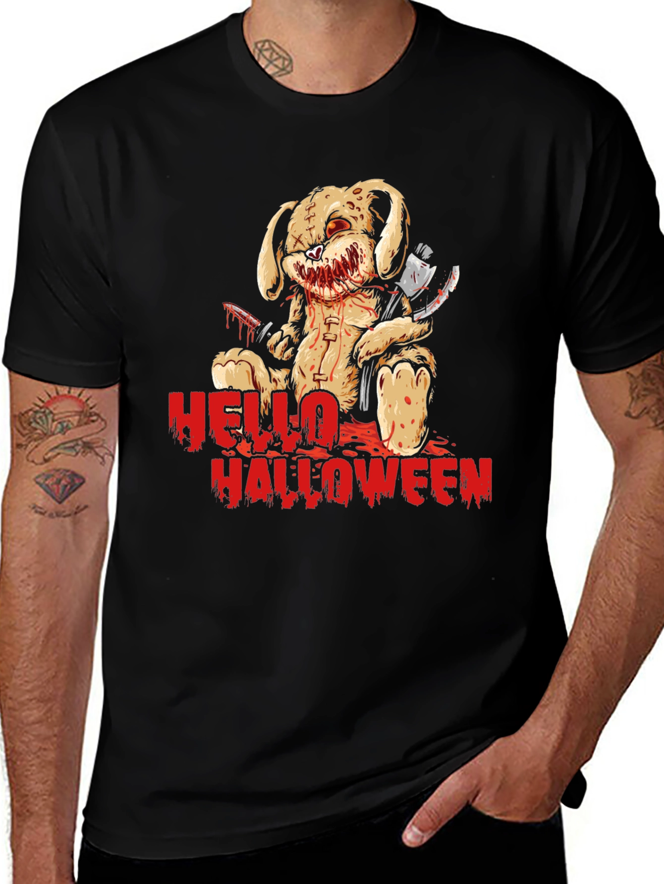 Variant 8 of Hello Halloween Horror Teddy Bear T-Shirt