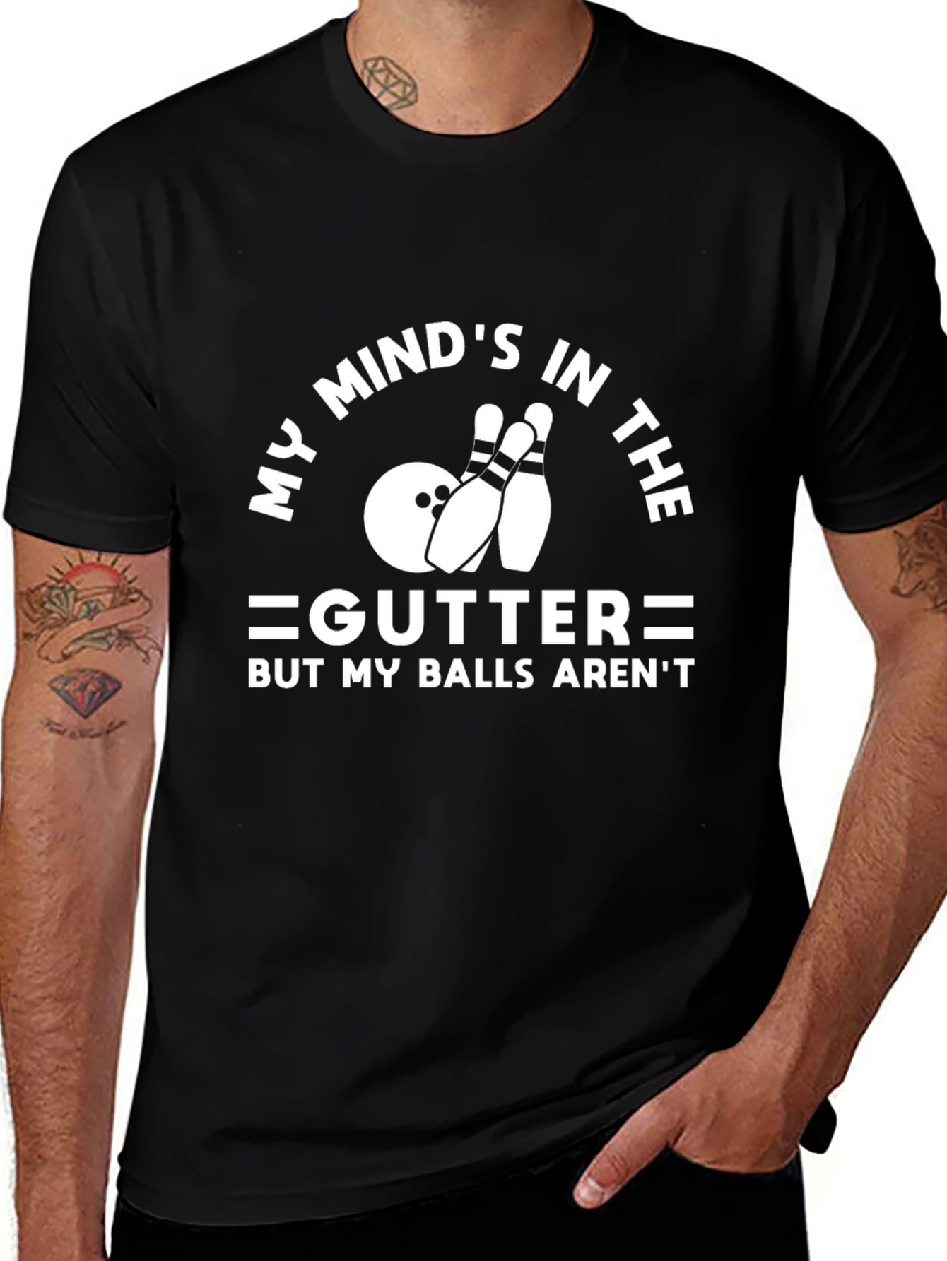 Variant 19 of My Mind's In The Gutter Bowling T-Shirt
