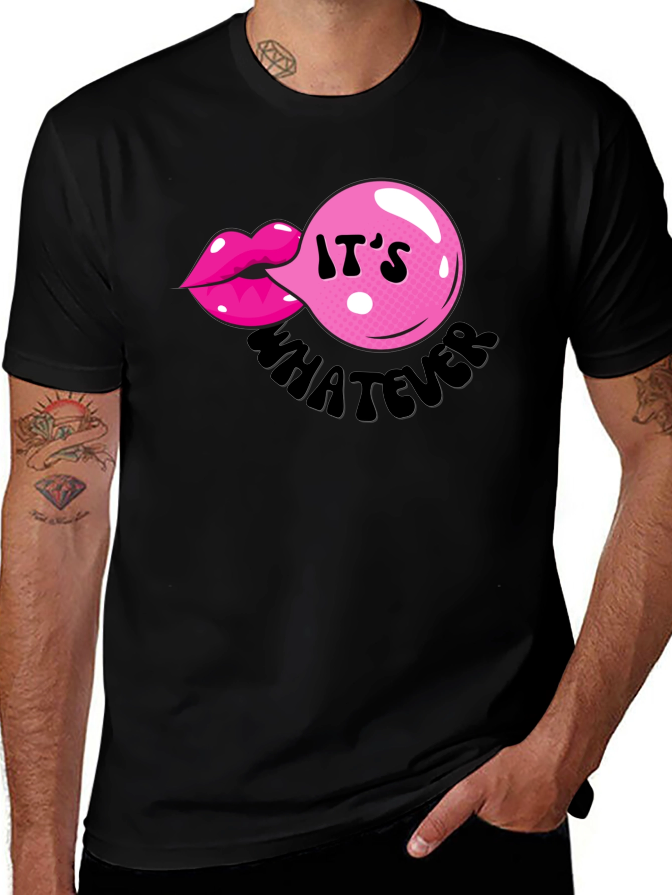 It's Whatever Bubble Gum Lip T-Shirt