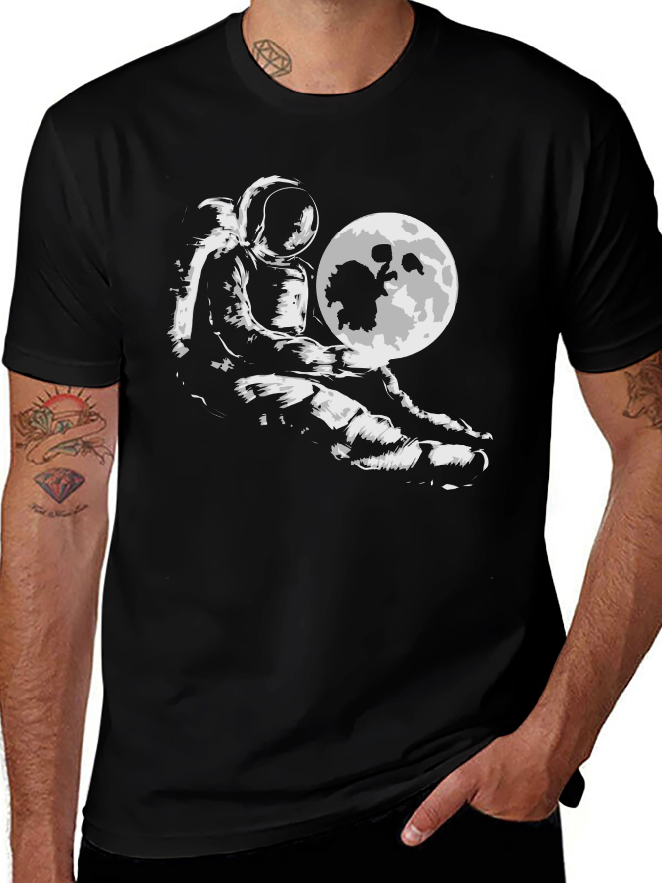 Variant 2 of Astronaut Moon T-Shirt - Graphic Tee