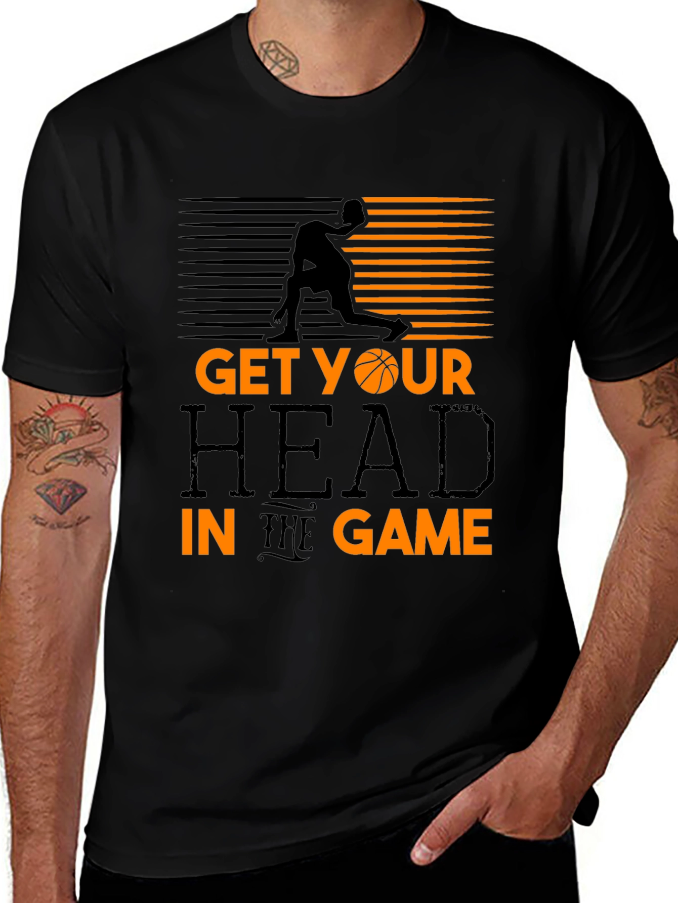 Variant 21 of Get Your Head in the Game Black T-Shirt