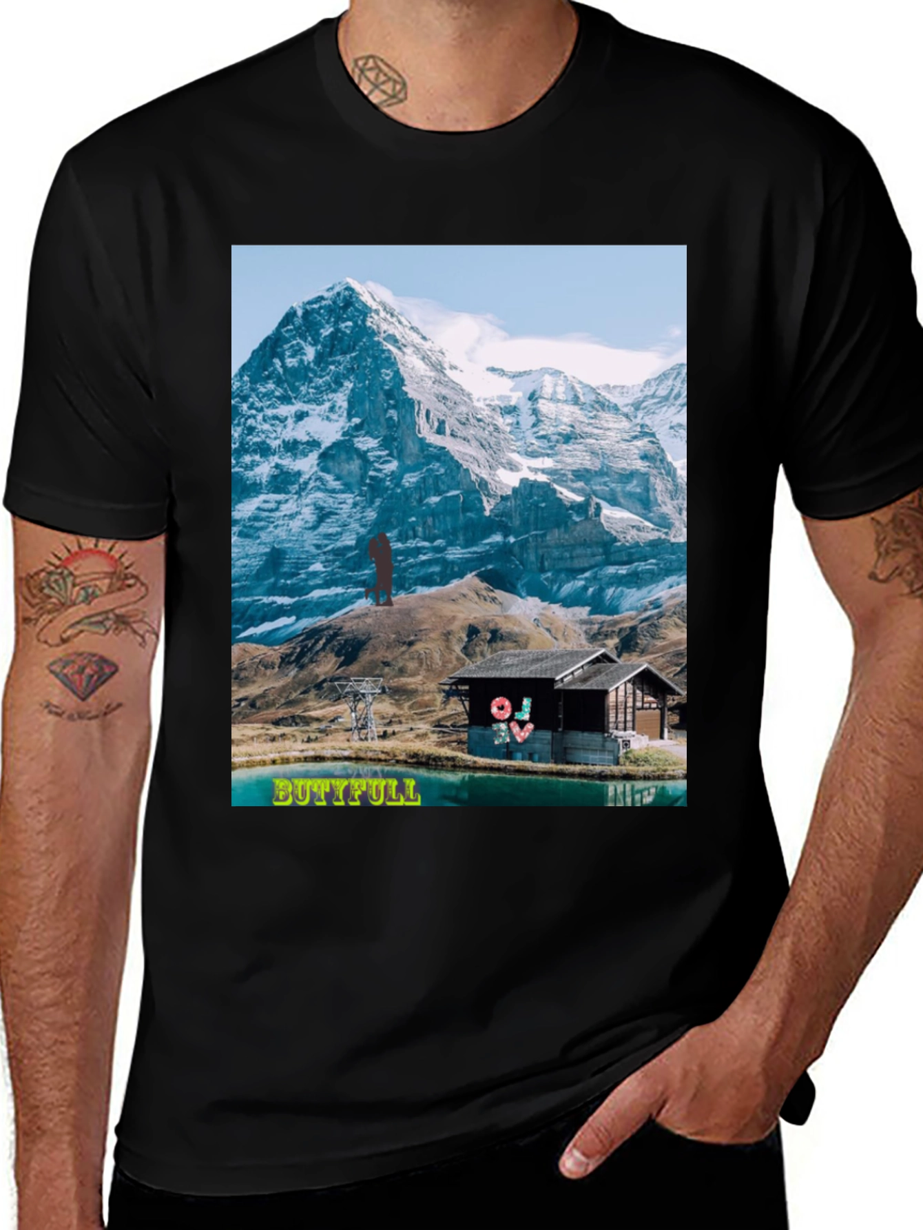 Variant 28 of Mountain View Graphic Tee - "BUTTIFULL" Novelty Shirt