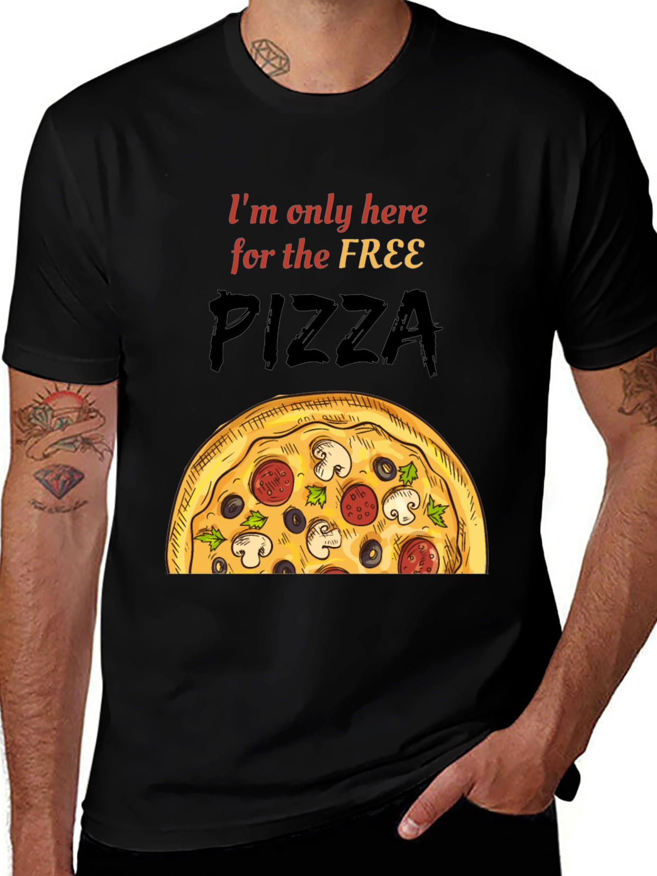 Variant 16 of Free Pizza Graphic T-Shirt