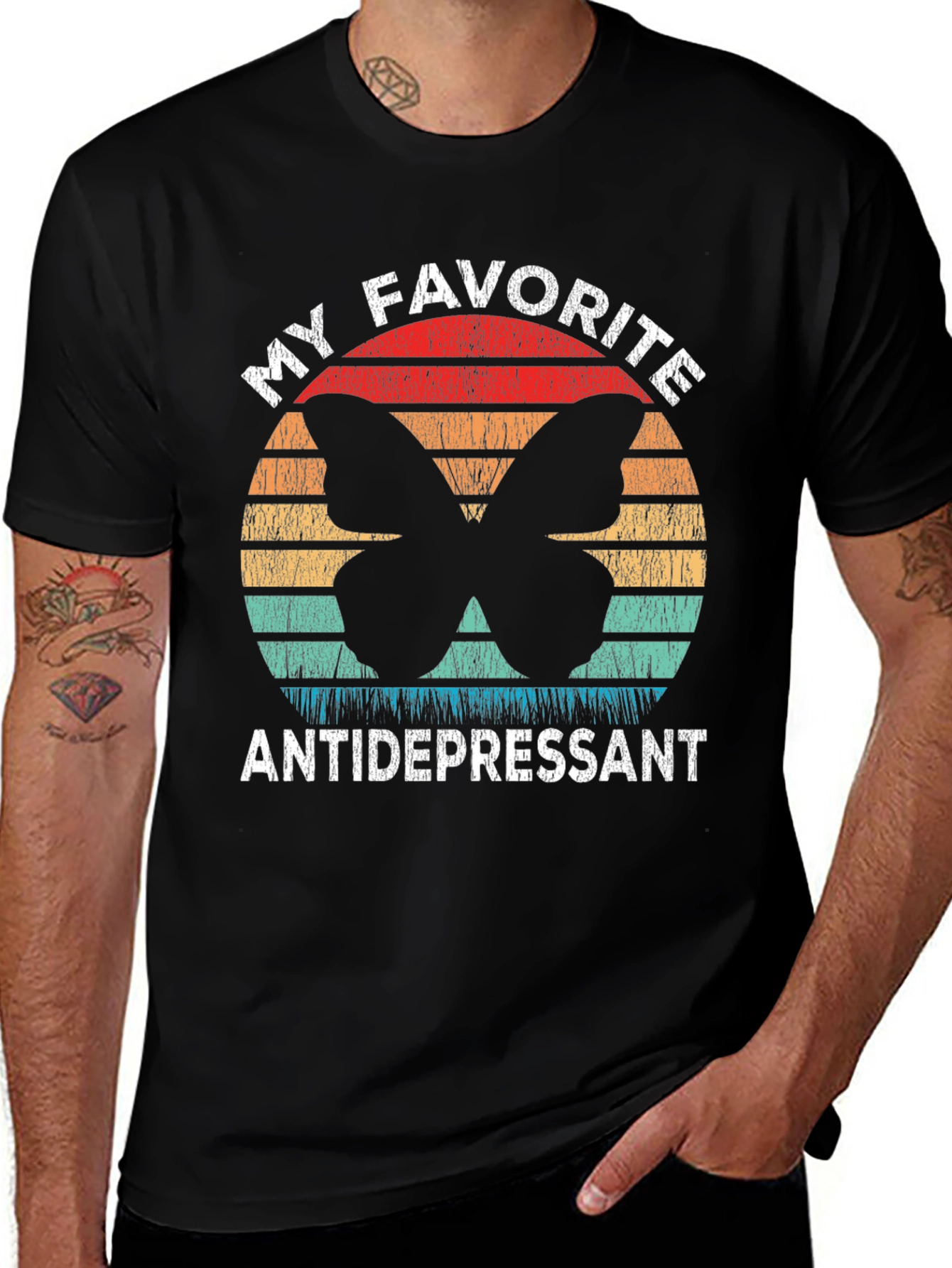 Variant 10 of My Favorite Antidepressant Butterfly Graphic Tee