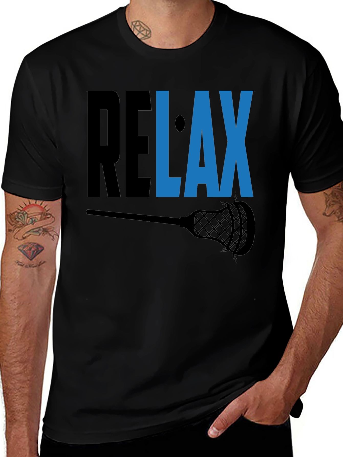 Variant 18 of Relax Lacrosse T-Shirt - Black Graphic Tee