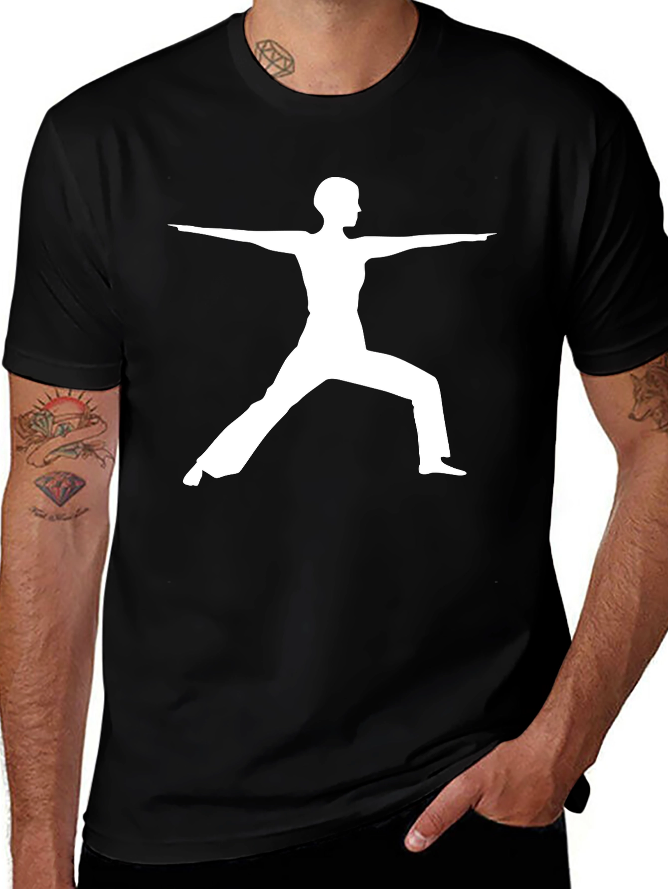 Variant 12 of Yoga Pose Graphic Tee - Warrior II Design