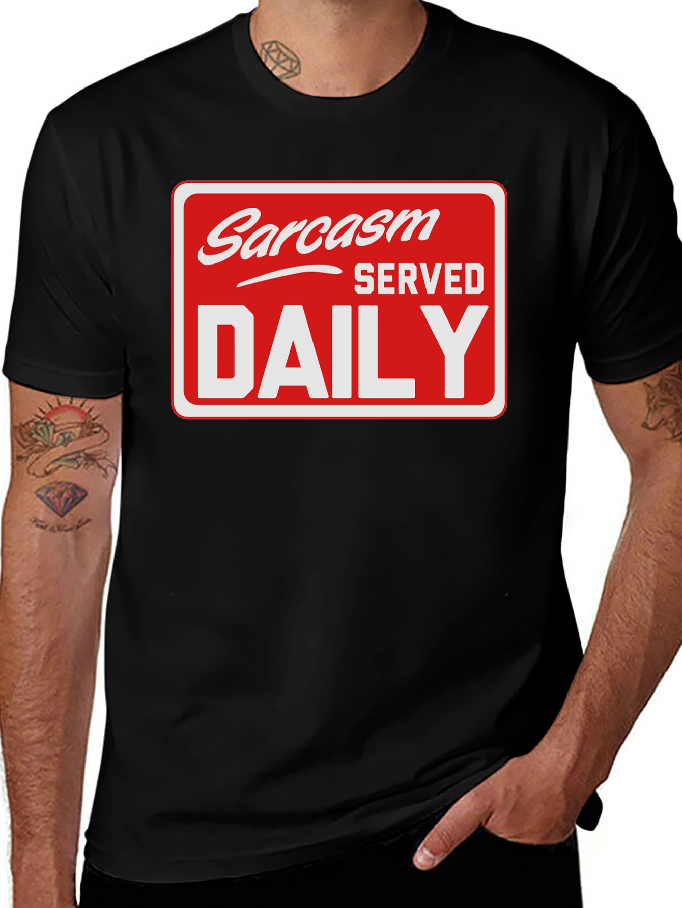 Variant 5 of Sarcasm Served Daily T-Shirt - Funny Graphic Tee
