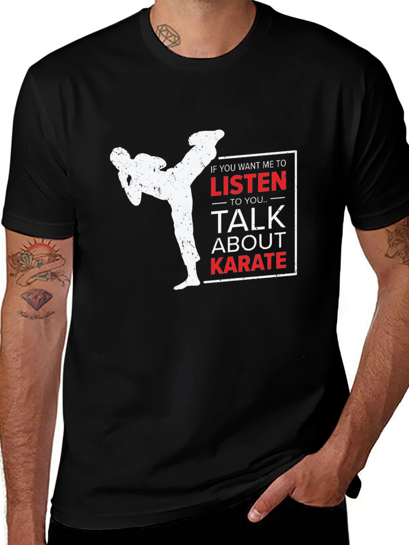 Variant 25 of Karate Talk Graphic T-Shirt - Martial Arts Tee