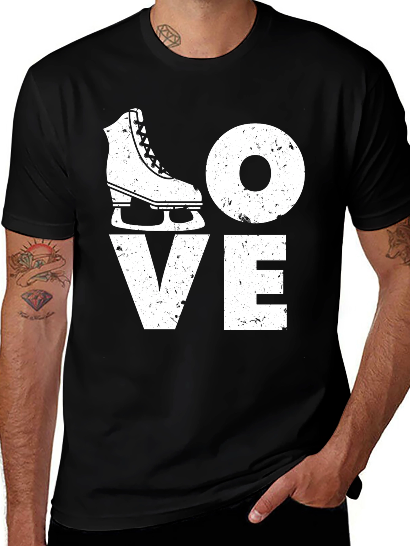 Variant 25 of Love Ice Skating T-Shirt Black Cotton Blend