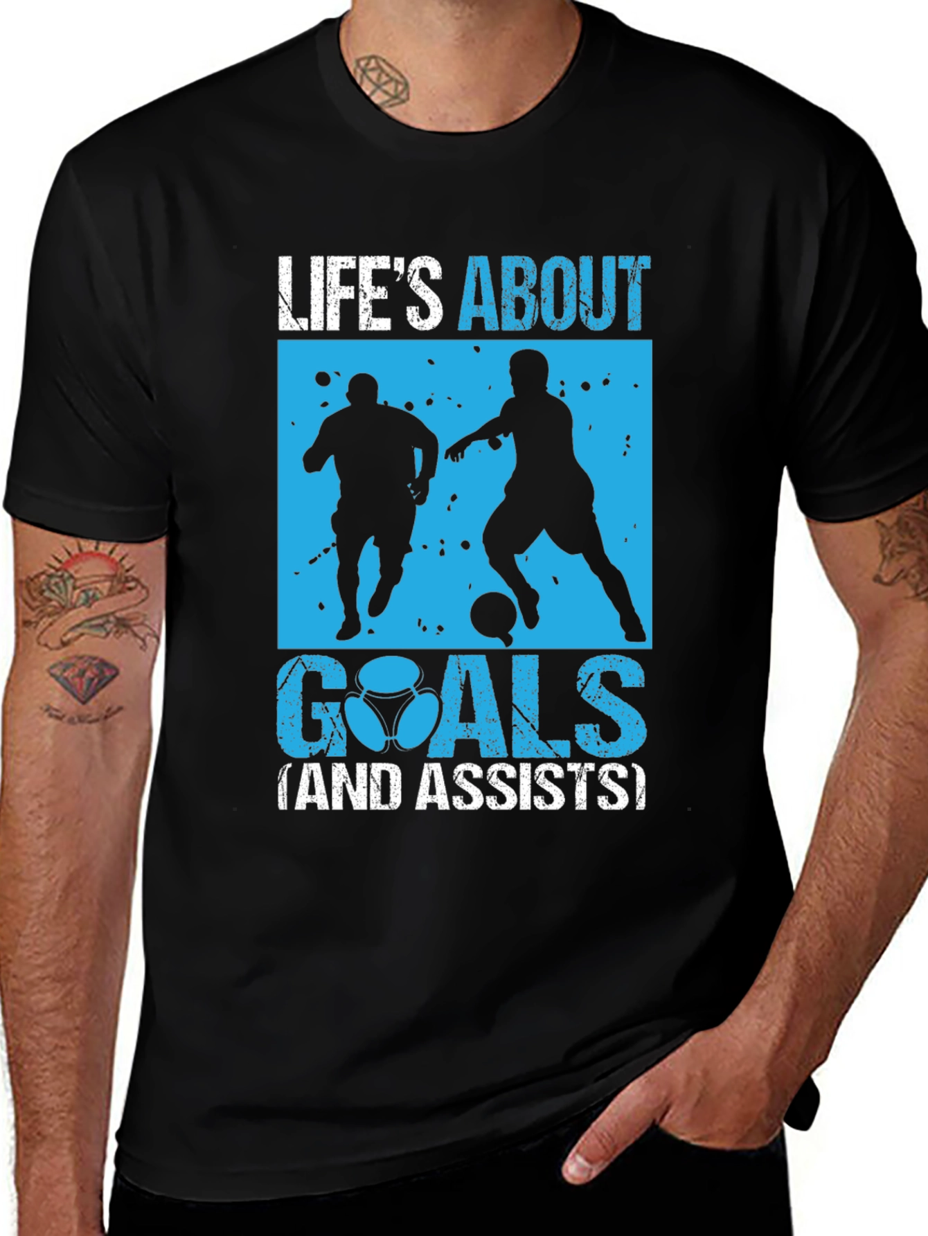 Variant 15 of Life's About Goals Soccer T-Shirt