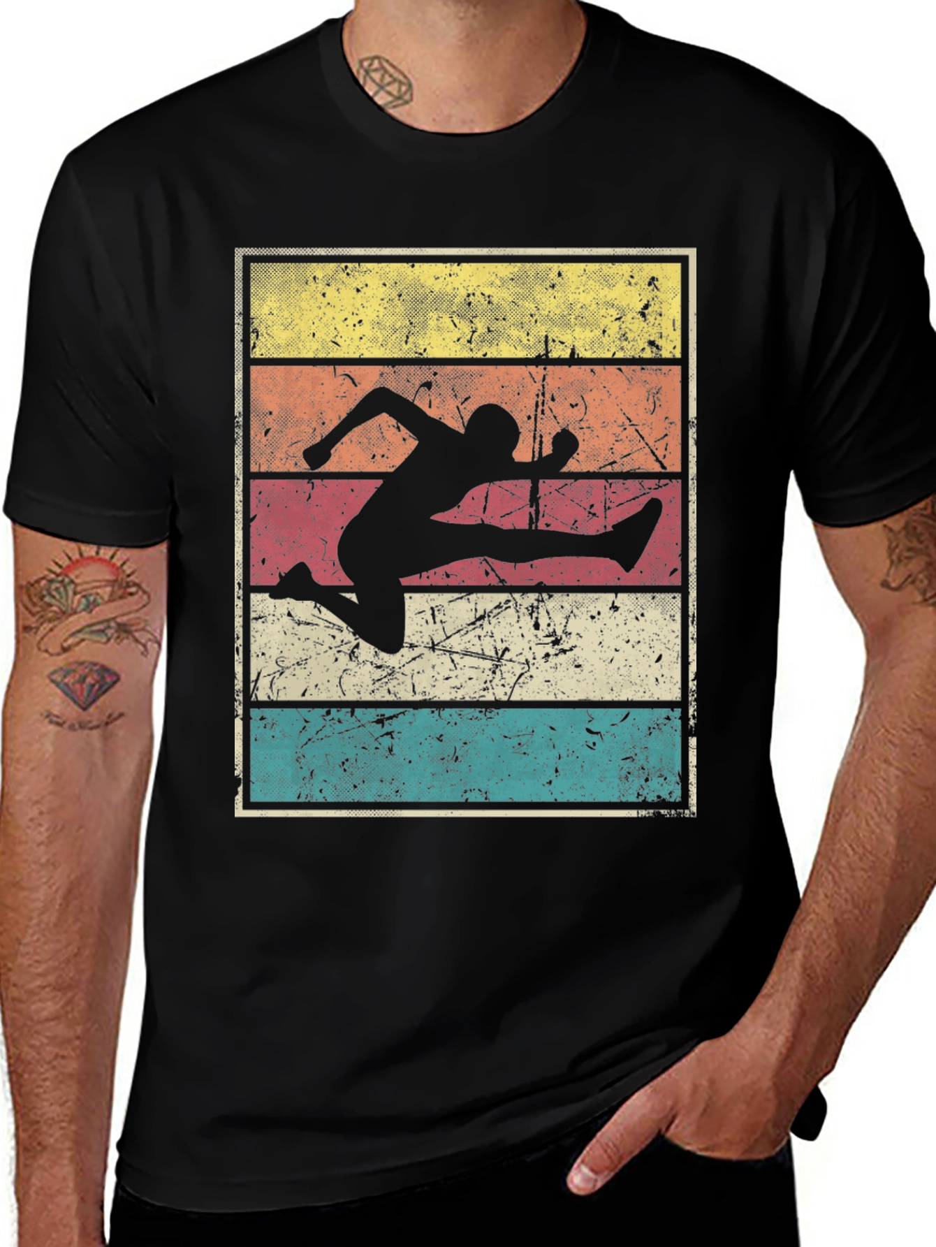 Variant 25 of Retro Hurdler Graphic Tee - Vintage Style Runner Shirt