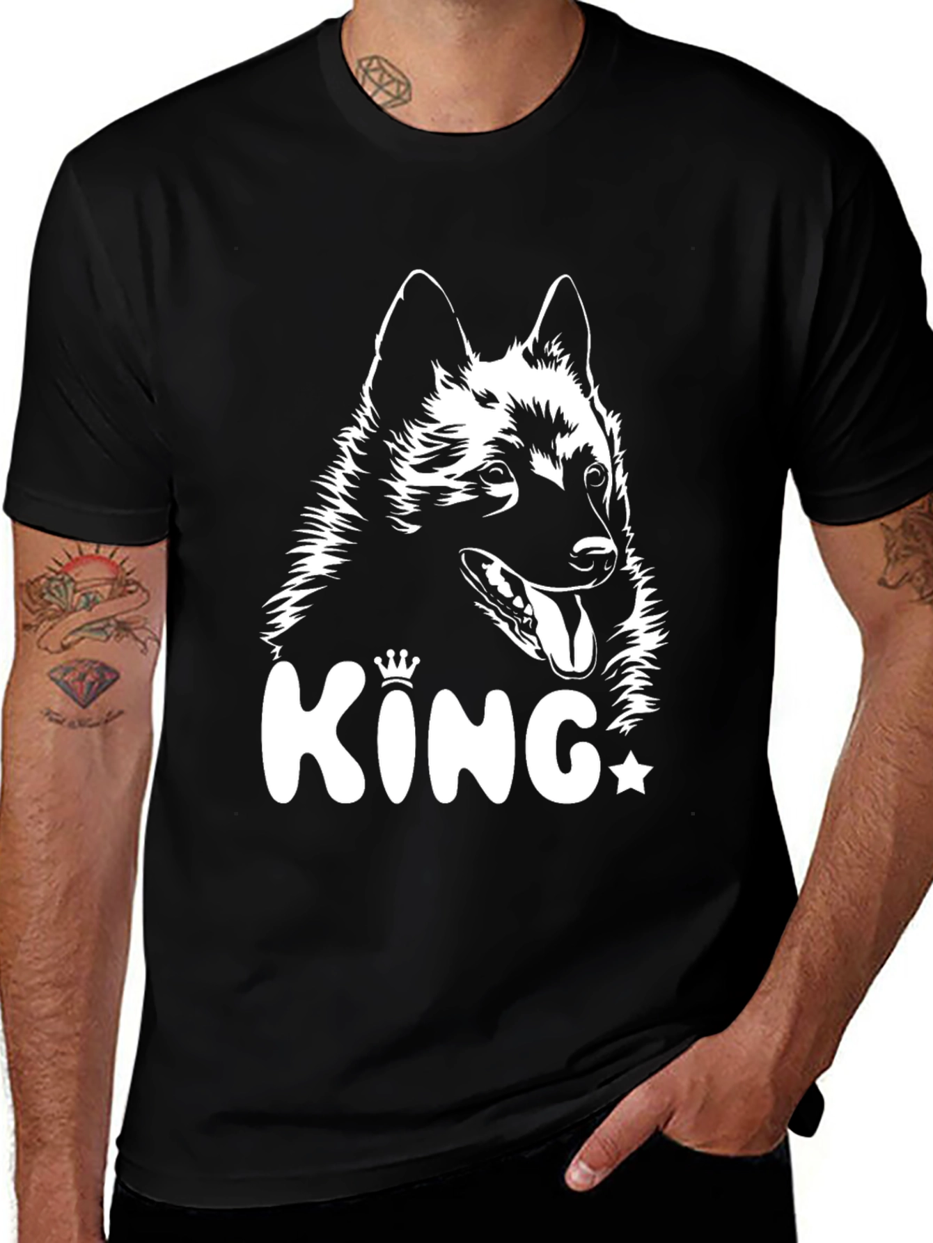 Variant 12 of Dog King Graphic Tee - Men's Black T-Shirt