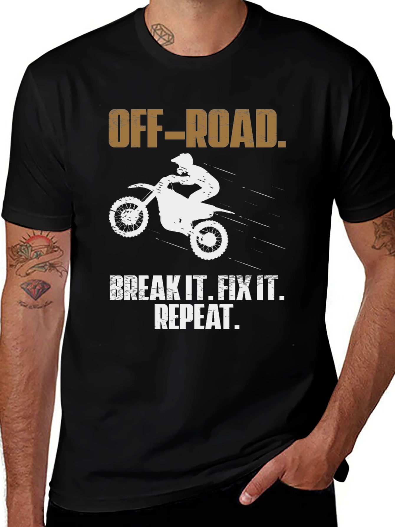 Variant 16 of Off-Road Motocross T-Shirt - Break It, Fix It, Repeat!