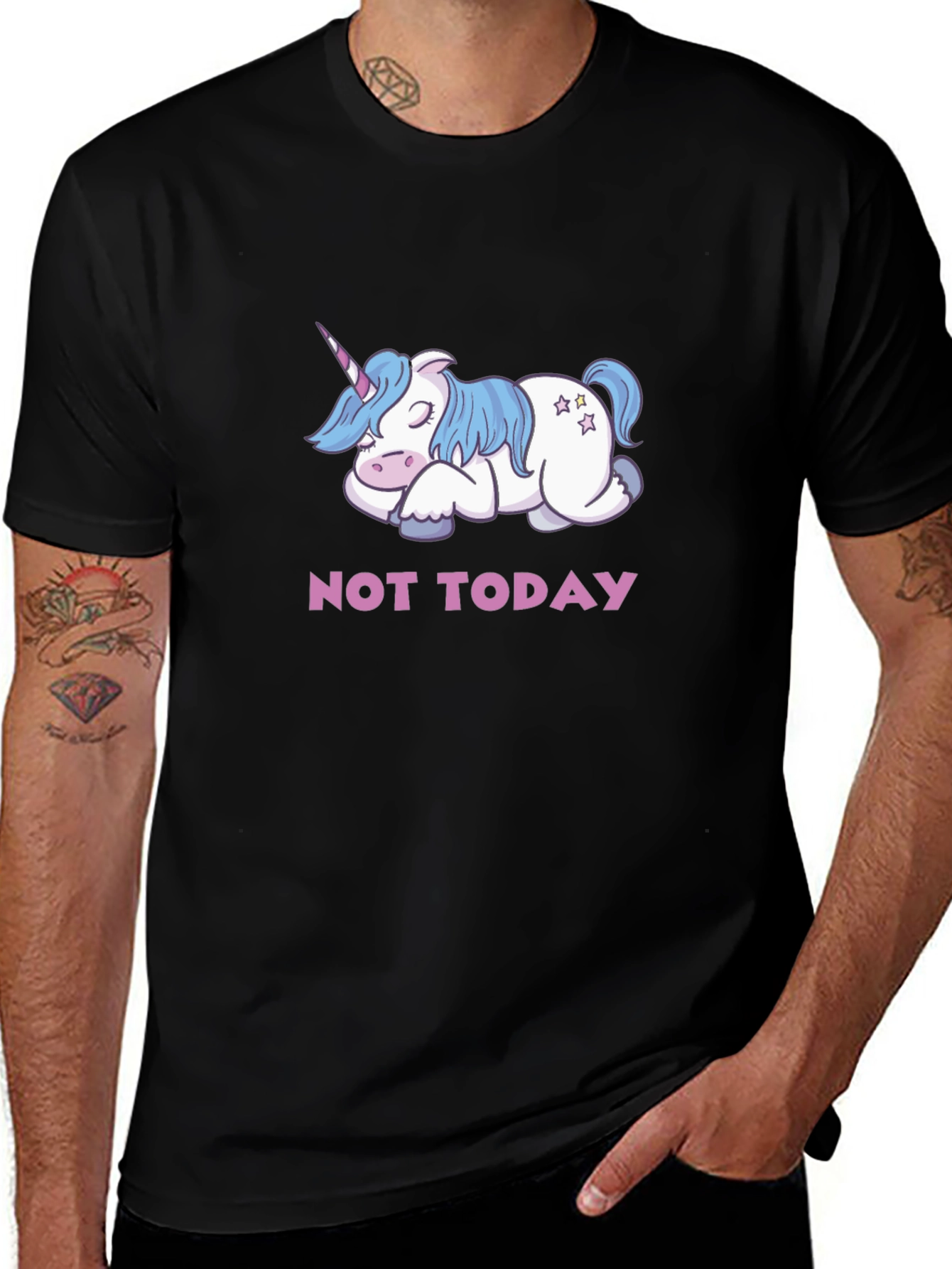 Black Not Today Unicorn T-Shirt - Cute & Funny Tee main image