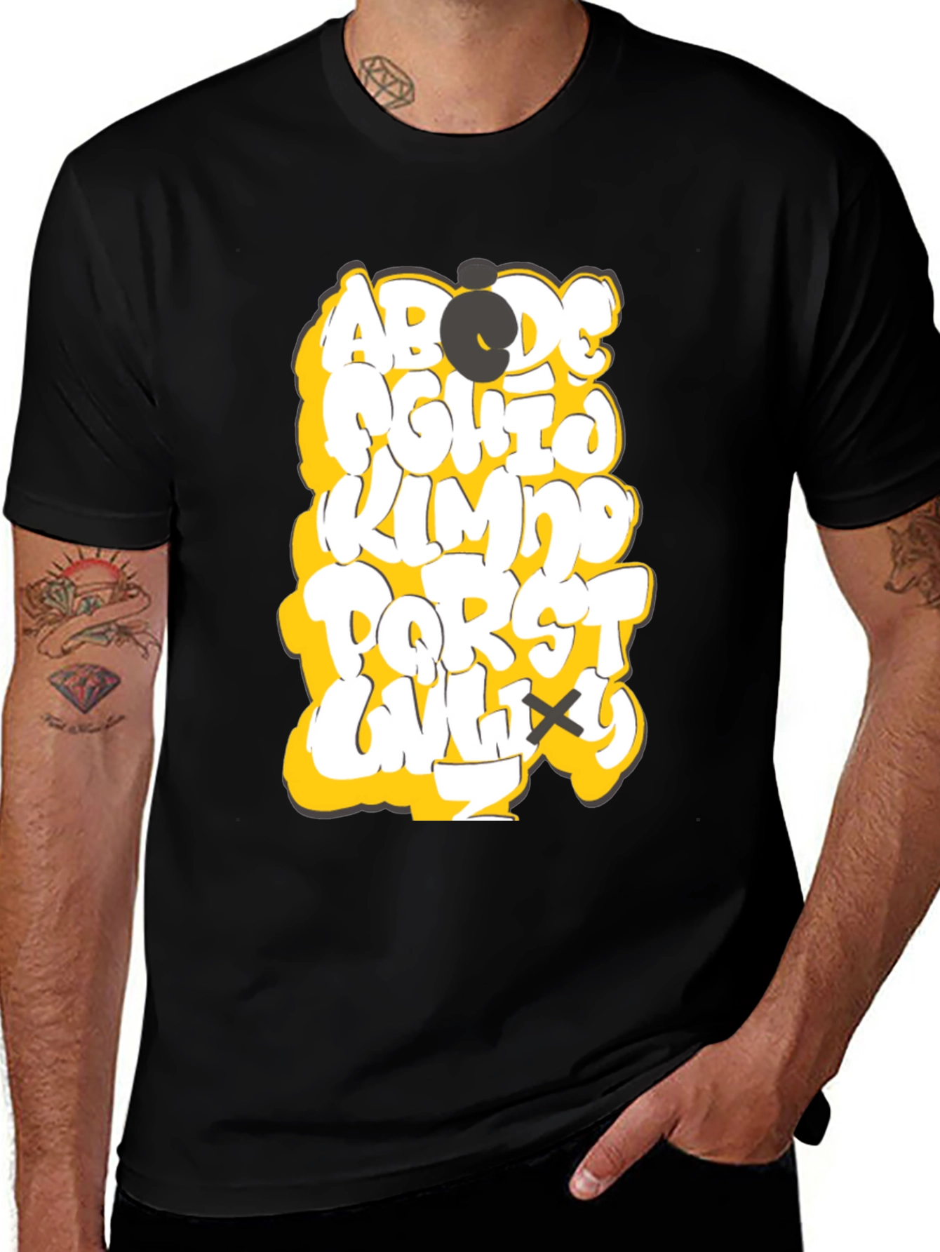 Graffiti Alphabet Black T-Shirt