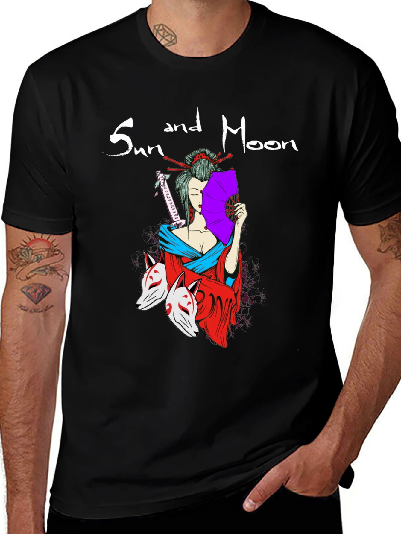 Variant 26 of Sun and Moon Geisha T-Shirt