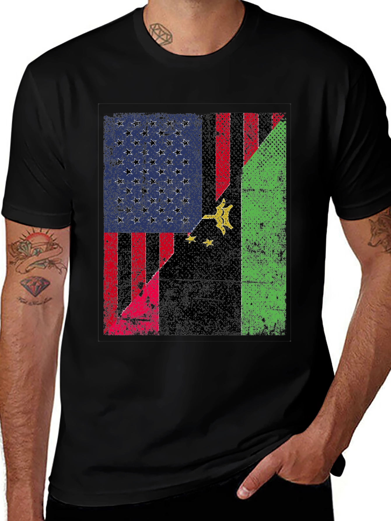 Afro American Flag Graphic Tee