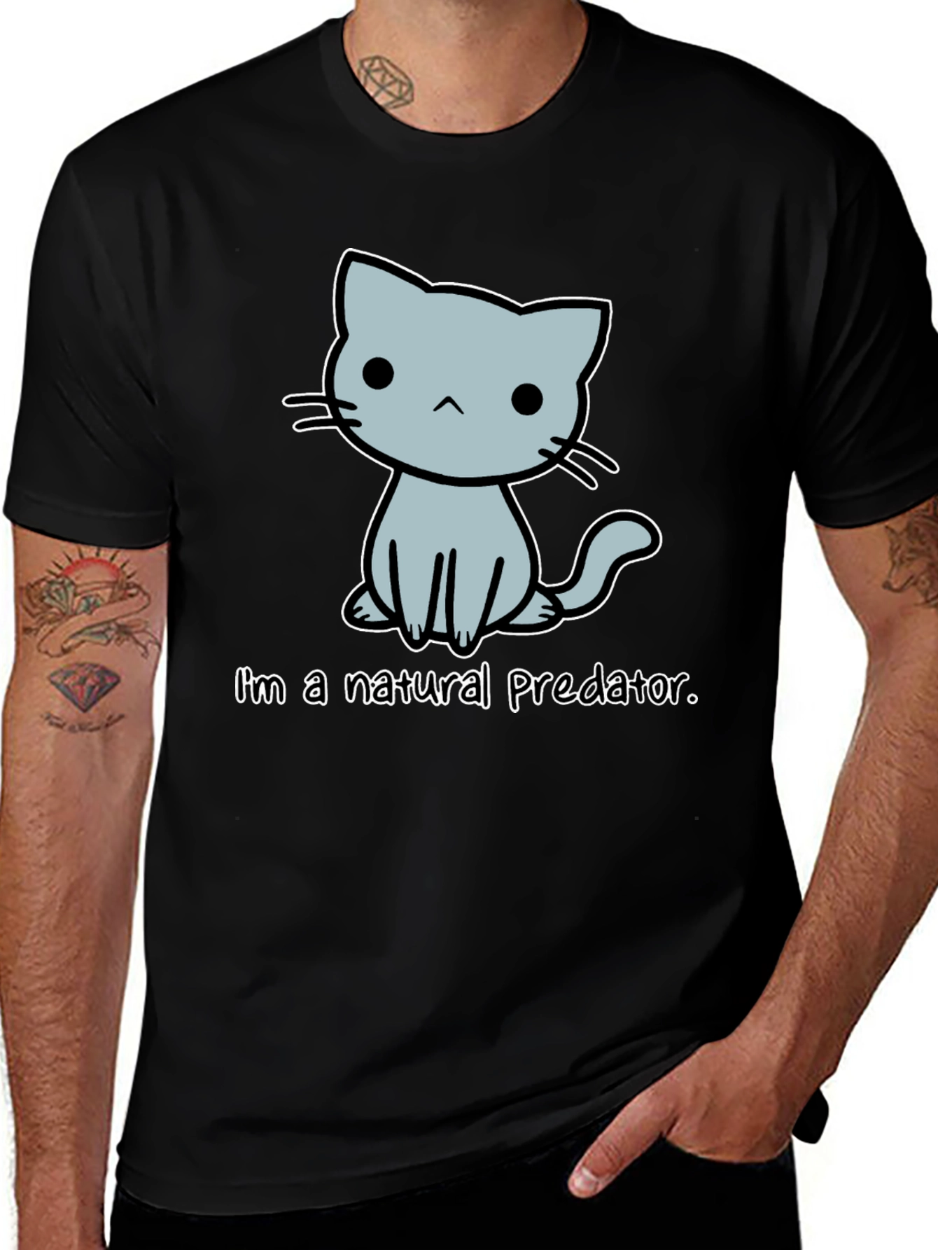 Variant 6 of Natural Predator Cat Graphic Tee - Unisex Cotton T-Shirt