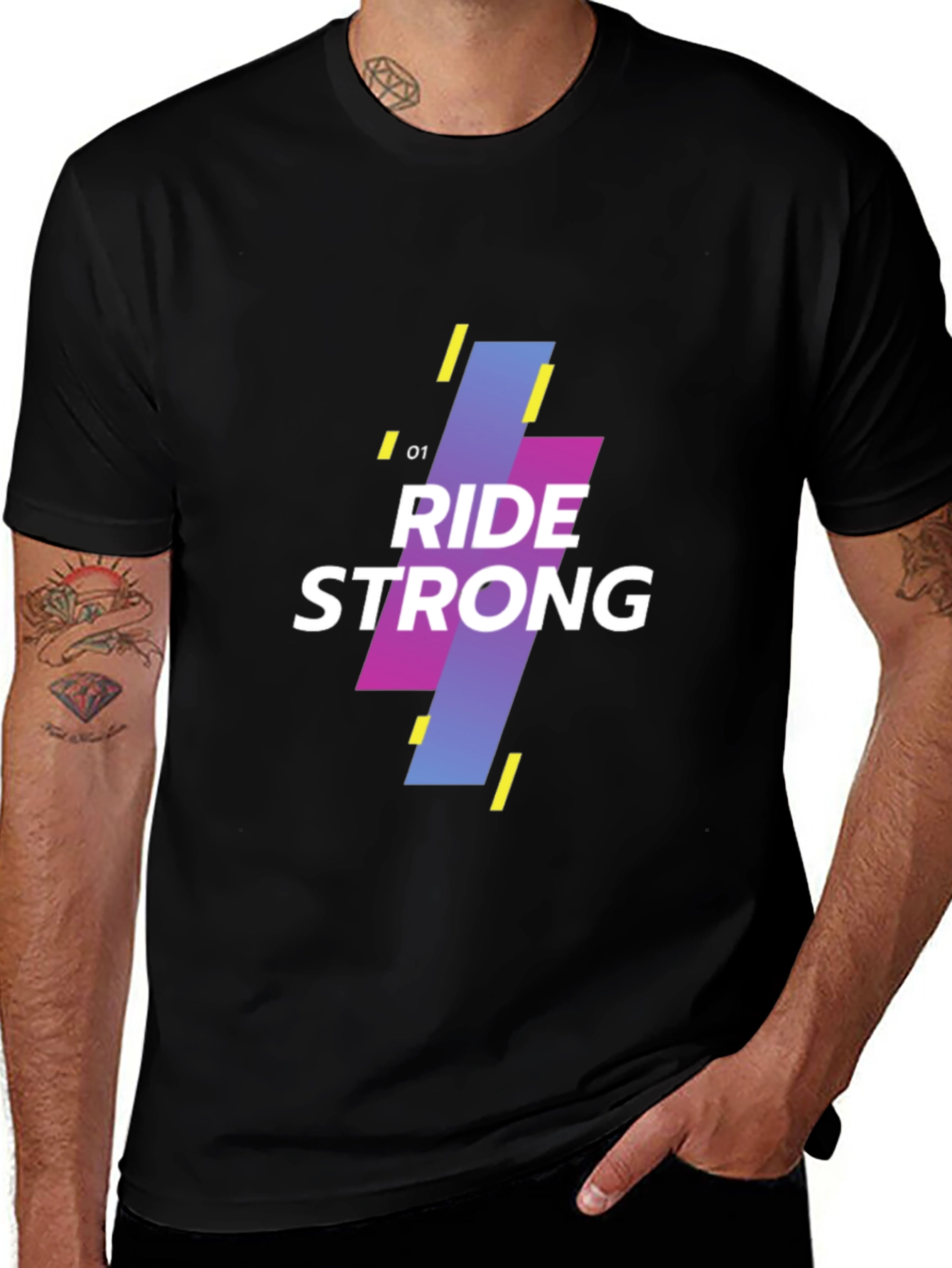 Variant 7 of Ride Strong Graphic Tee - Black Short Sleeve