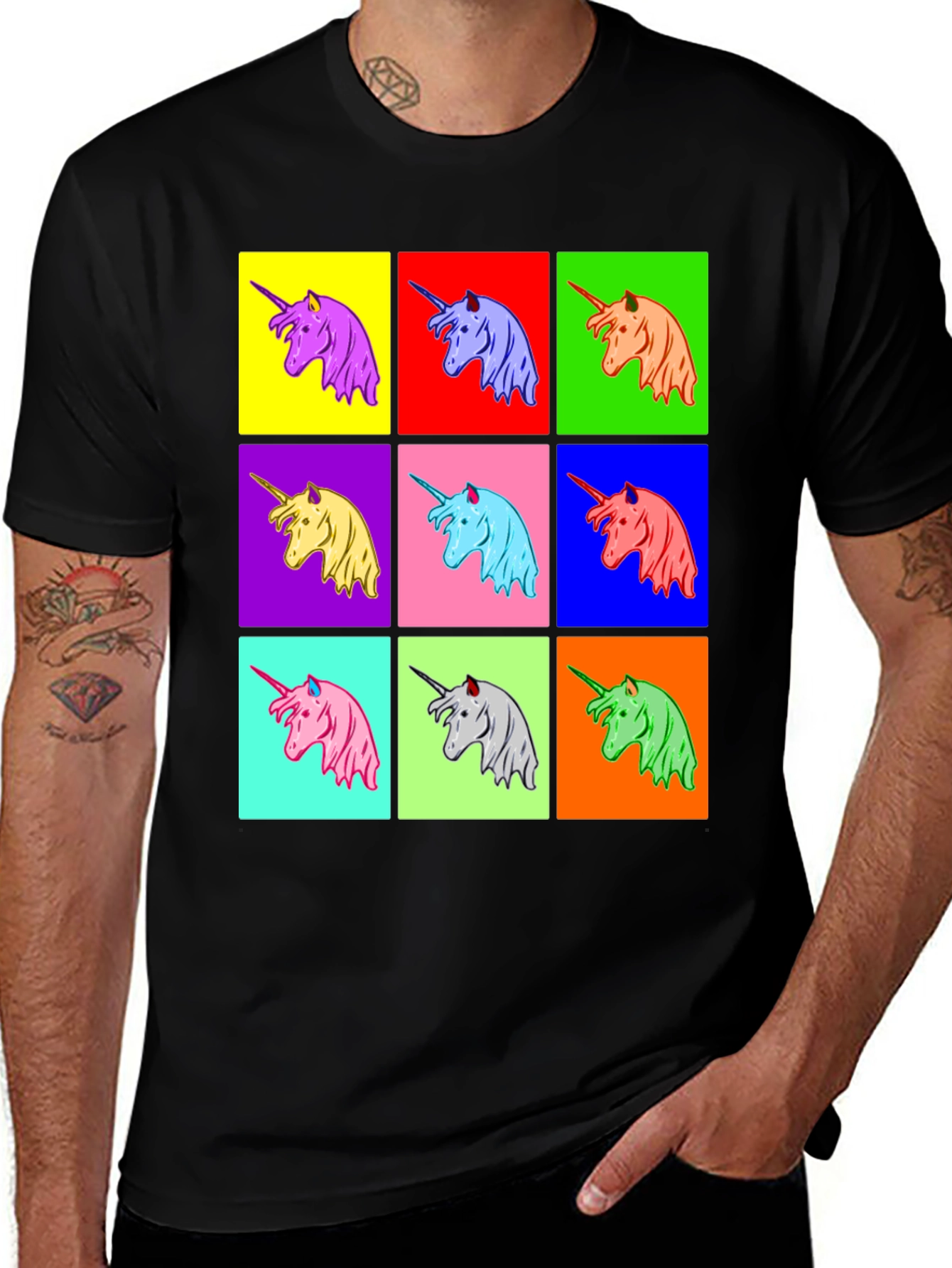 Variant 19 of Unicorn Pop Art T-Shirt - Colorful Graphic Tee