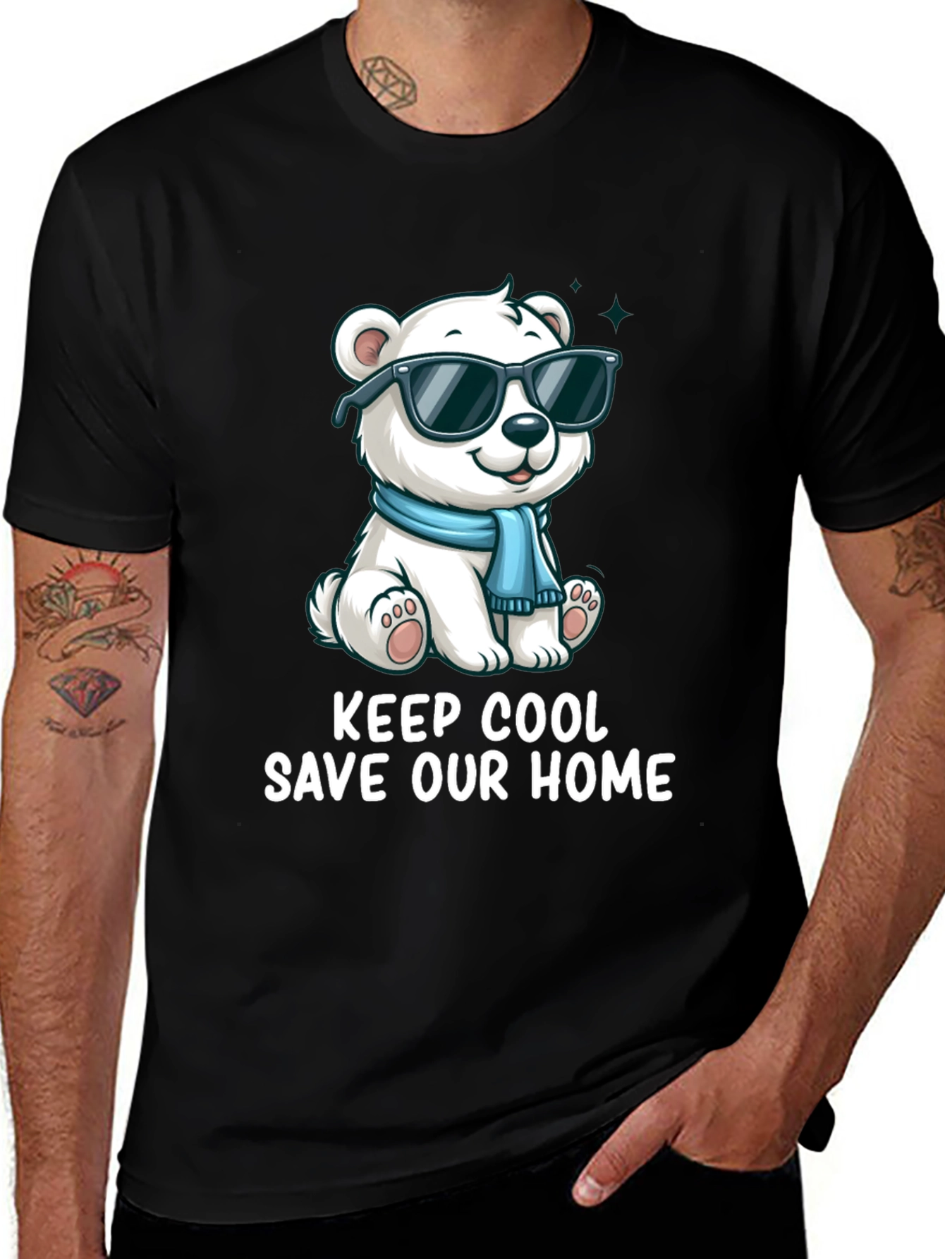 Variant 5 of Cool Bear Graphic Tee - Save Our Home T-Shirt