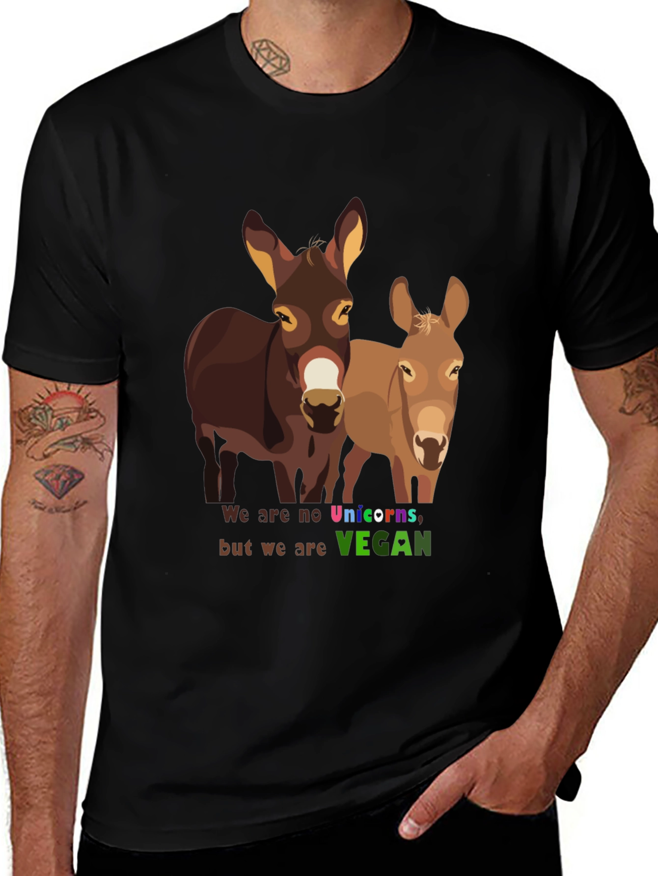 Variant 22 of Vegan Donkey T-Shirt - Animal Lover Tee