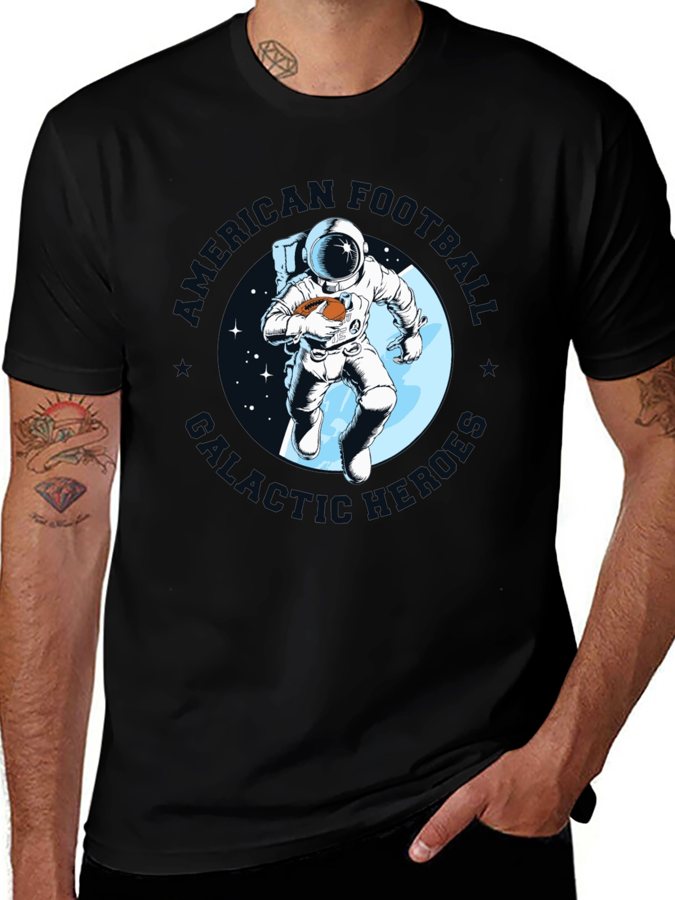 Variant 14 of Astronaut Football T-Shirt - Galactic Gridiron