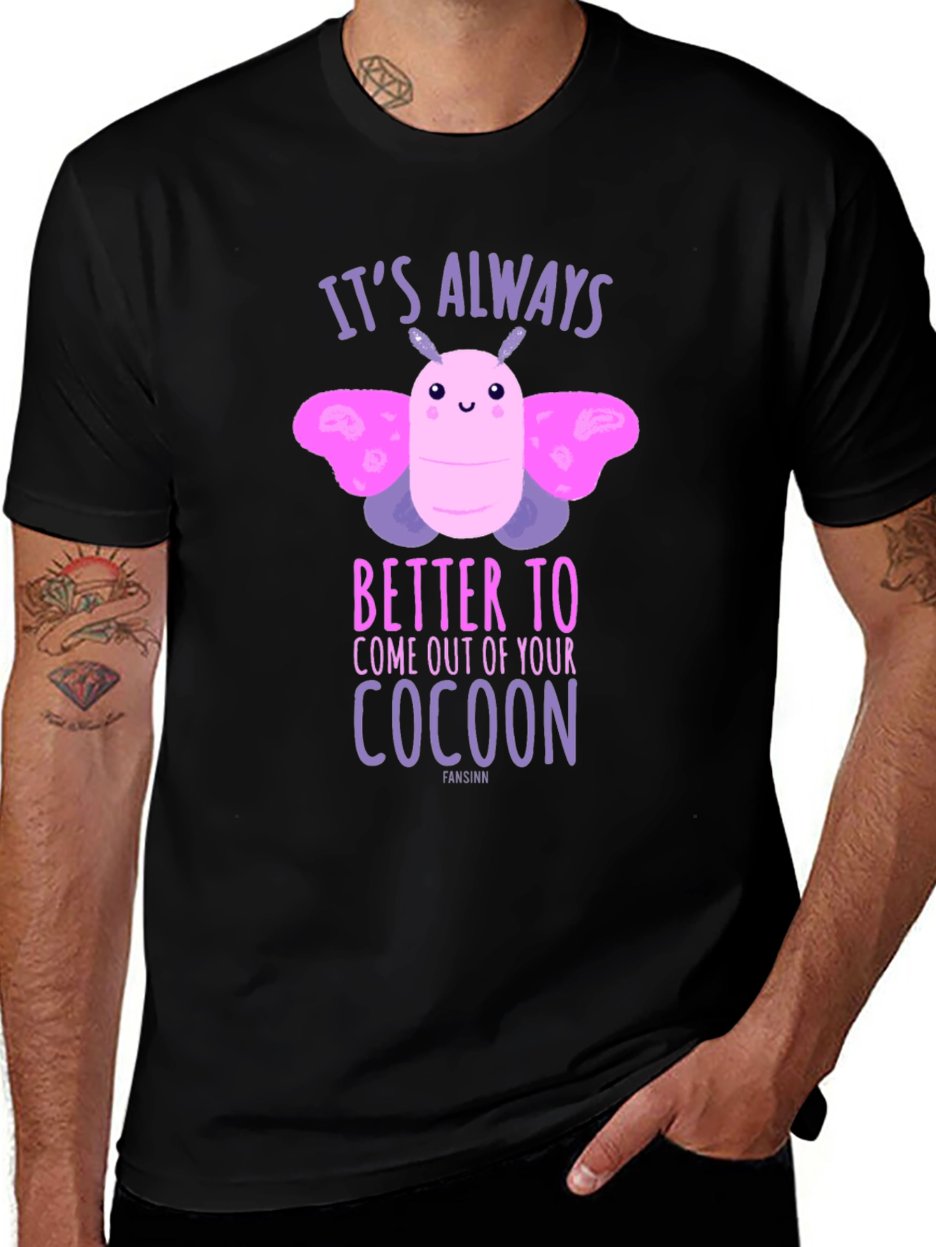 Variant 25 of Cute Moth Cocoon Graphic T-Shirt - Always Better!