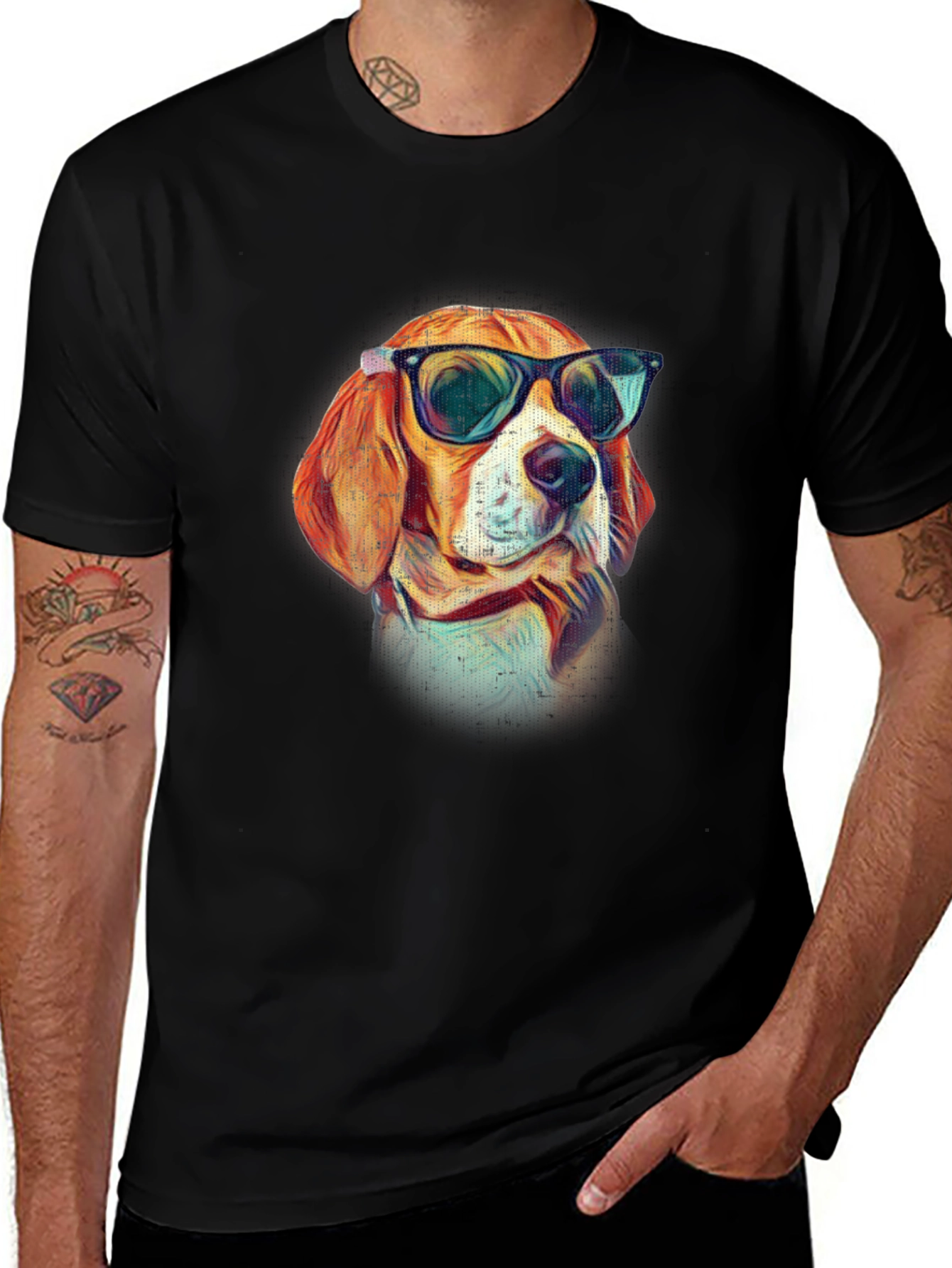 Variant 30 of Cool Dog T-Shirt - Beagle with Sunglasses