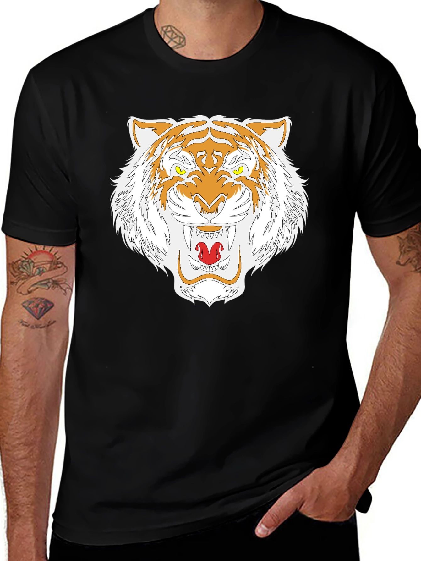 Variant 17 of Tiger Graphic Black T-Shirt